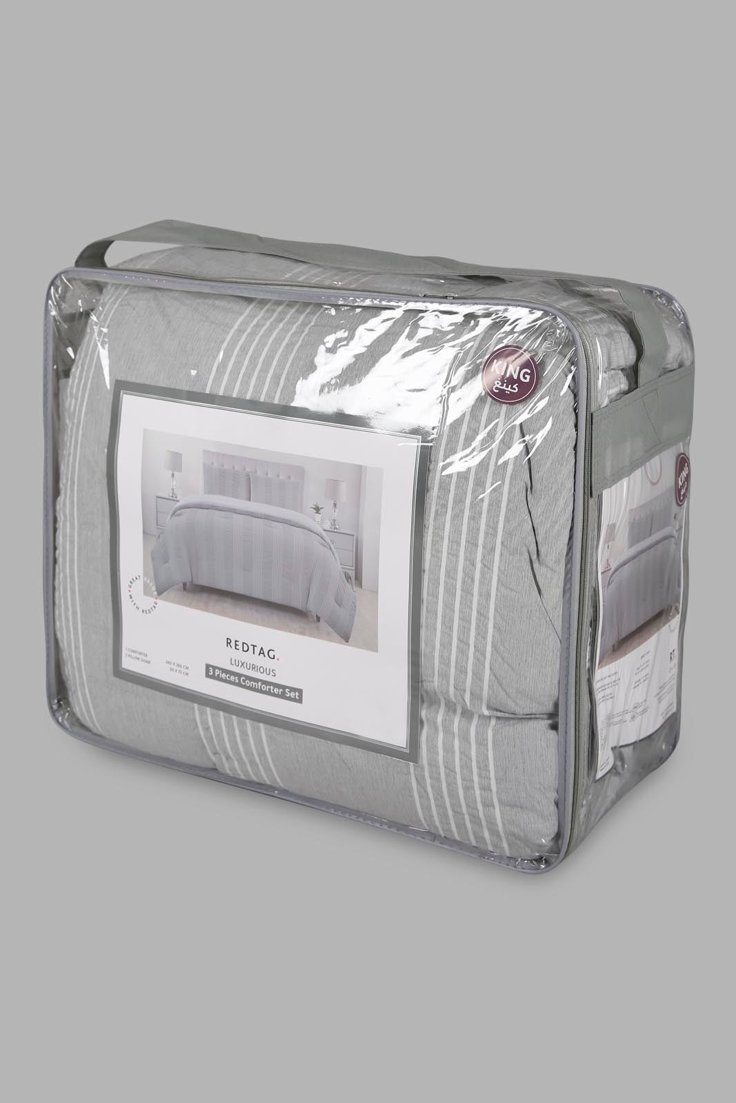 Redtag-Pink-3-Pc-Comforter-Set-(King-Size)-Category:Comforters,-Colour:Pink,-Deals:New-In,-Filter:Home-Bedroom,-HMW-BED-Comforters,-New-In-HMW-BED,-Non-Sale,-Section:Homewares,-W22A-Home-Bedroom-