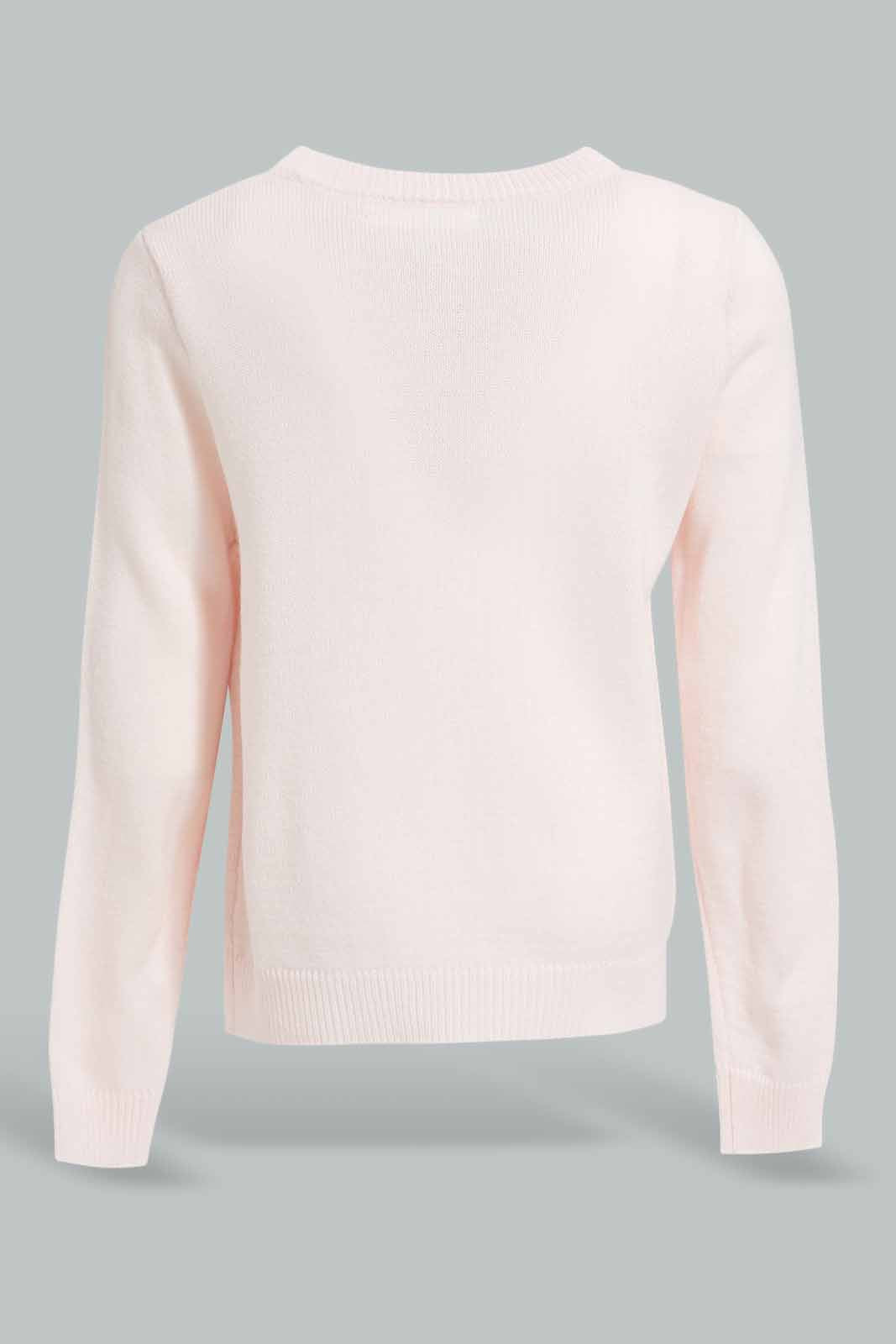 Redtag-Baby-Pink-Bow-Detail-Pocket-Cardigan-Category:Cardigans,-Colour:Apricot,-Deals:New-In,-Filter:Infant-Girls-(3-to-24-Mths),-ING-Cardigans,-New-In-ING-APL,-Non-Sale,-Section:Girls-(0-to-14Yrs),-W22A-Infant-Girls-3 to 24 Months