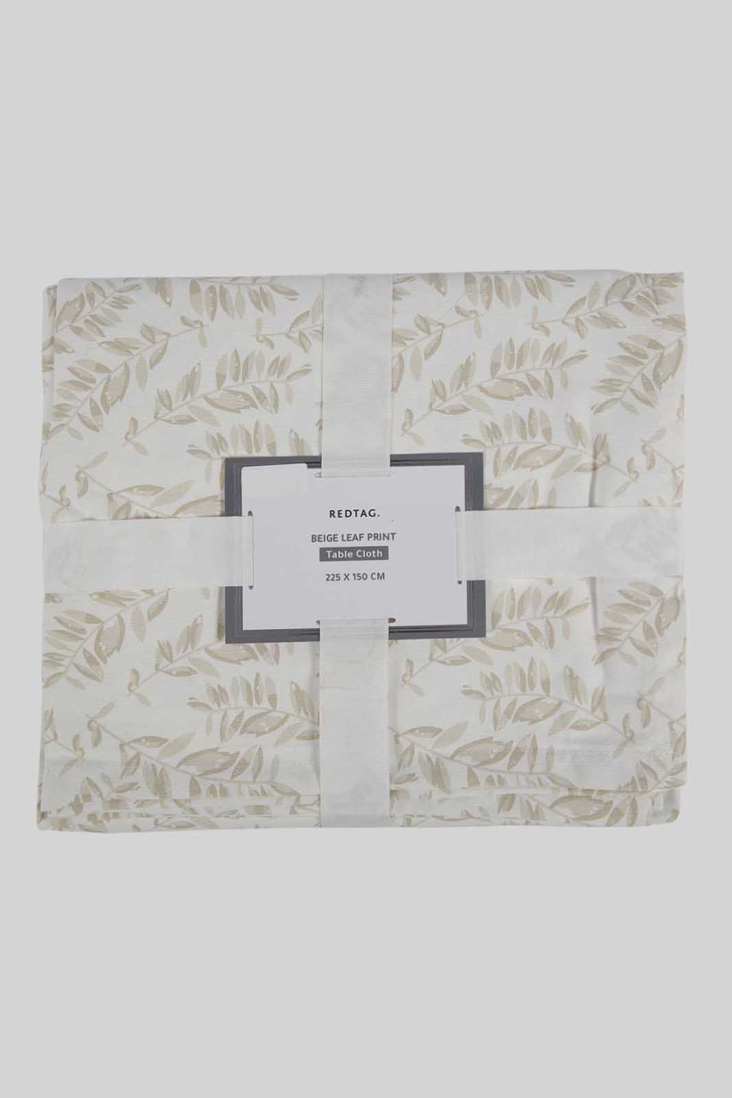 Redtag-Beige-Leaf-Print-Table-Cloth-Category:Table-Linen,-Colour:Beige,-Deals:New-In,-Filter:Home-Dining,-HMW-DIN-Kitchen-Accessories,-New-In-HMW-DIN,-Non-Sale,-Section:Homewares,-W22A-Home-Dining-