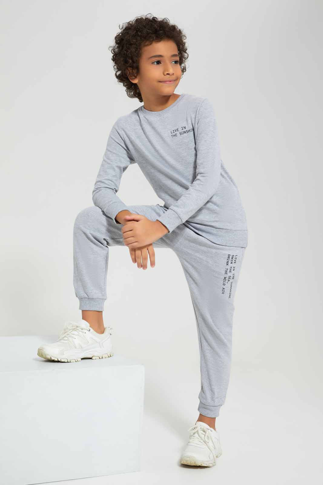 Redtag-Grey-Printed-Crew-Neck-Jogsuit-BOY-Jog-Sets,-Category:Jog-Sets,-Colour:Grey,-Deals:New-In,-Filter:Boys-(2-to-8-Yrs),-New-In-BOY-APL,-Non-Sale,-Section:Boys-(0-to-14Yrs),-W22A-Boys-2 to 8 Years
