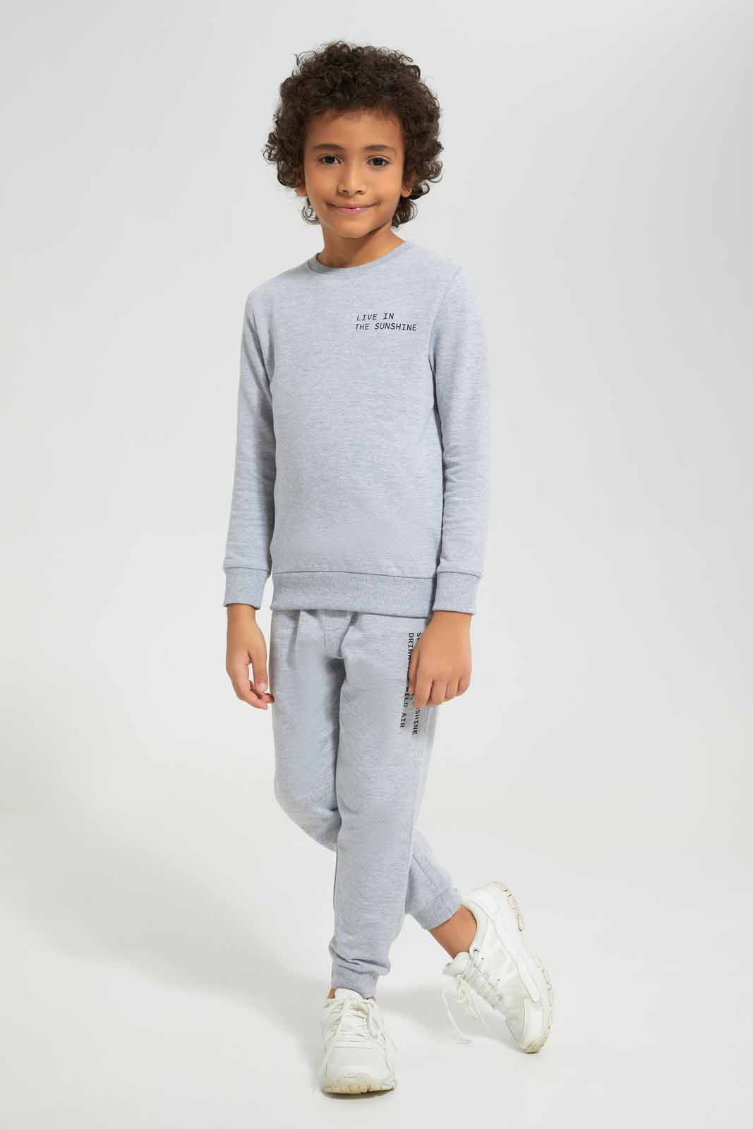 Redtag-Grey-Printed-Crew-Neck-Jogsuit-BOY-Jog-Sets,-Category:Jog-Sets,-Colour:Grey,-Deals:New-In,-Filter:Boys-(2-to-8-Yrs),-New-In-BOY-APL,-Non-Sale,-Section:Boys-(0-to-14Yrs),-W22A-Boys-2 to 8 Years