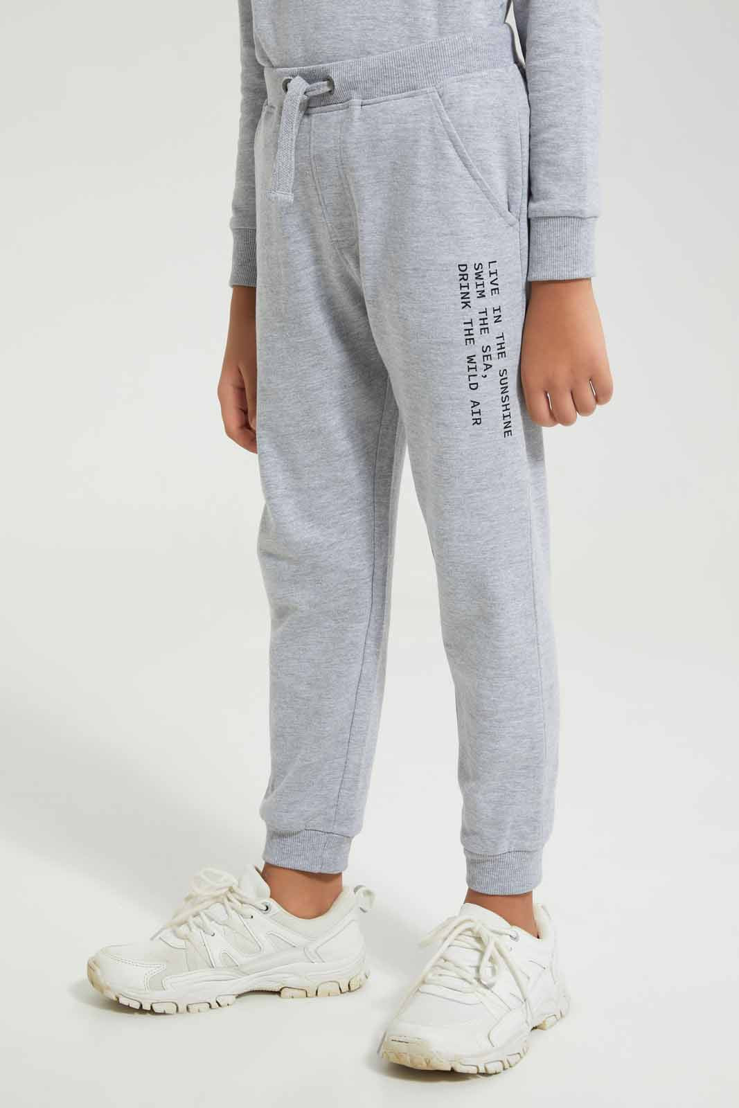 Redtag-Grey-Printed-Crew-Neck-Jogsuit-BOY-Jog-Sets,-Category:Jog-Sets,-Colour:Grey,-Deals:New-In,-Filter:Boys-(2-to-8-Yrs),-New-In-BOY-APL,-Non-Sale,-Section:Boys-(0-to-14Yrs),-W22A-Boys-2 to 8 Years