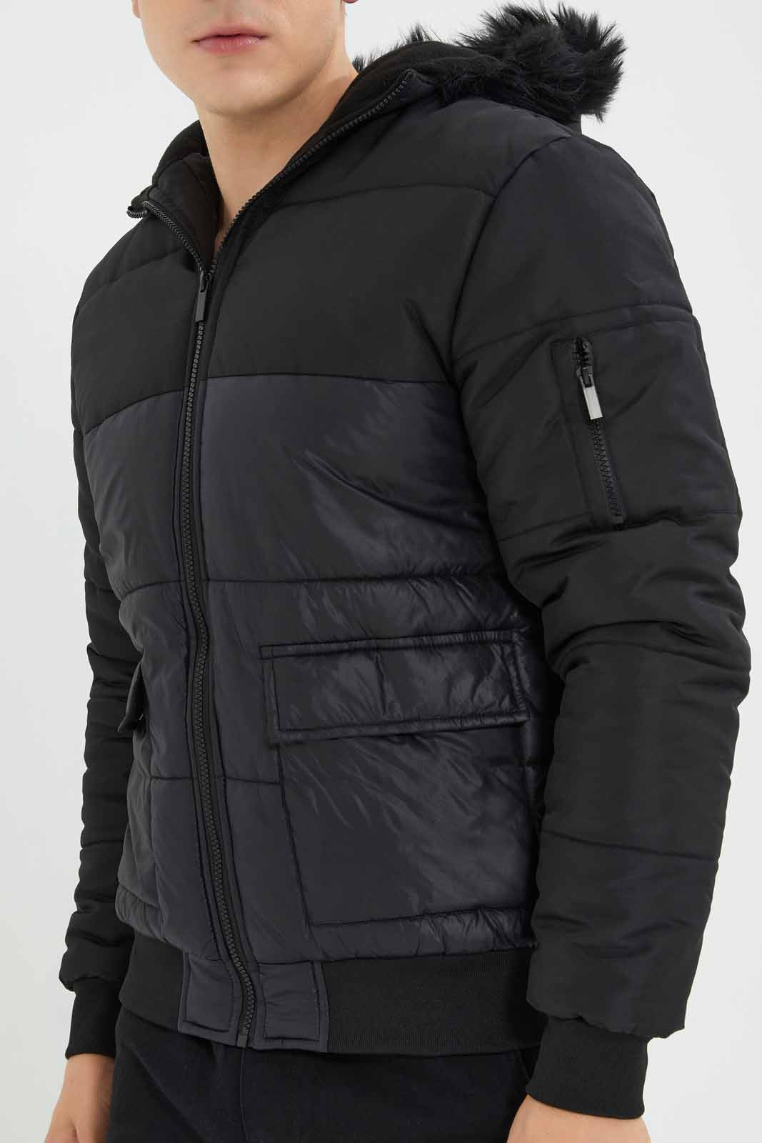 Redtag-Black-Parka-Jacket-With-Fur-Hood-Category:Jackets,-Colour:Black,-Deals:New-In,-Dept:Menswear,-EHW,-Filter:Men's-Clothing,-Men-Jackets,-New-In-Men-APL,-Non-Sale,-Section:Men,-W22B-Men's-