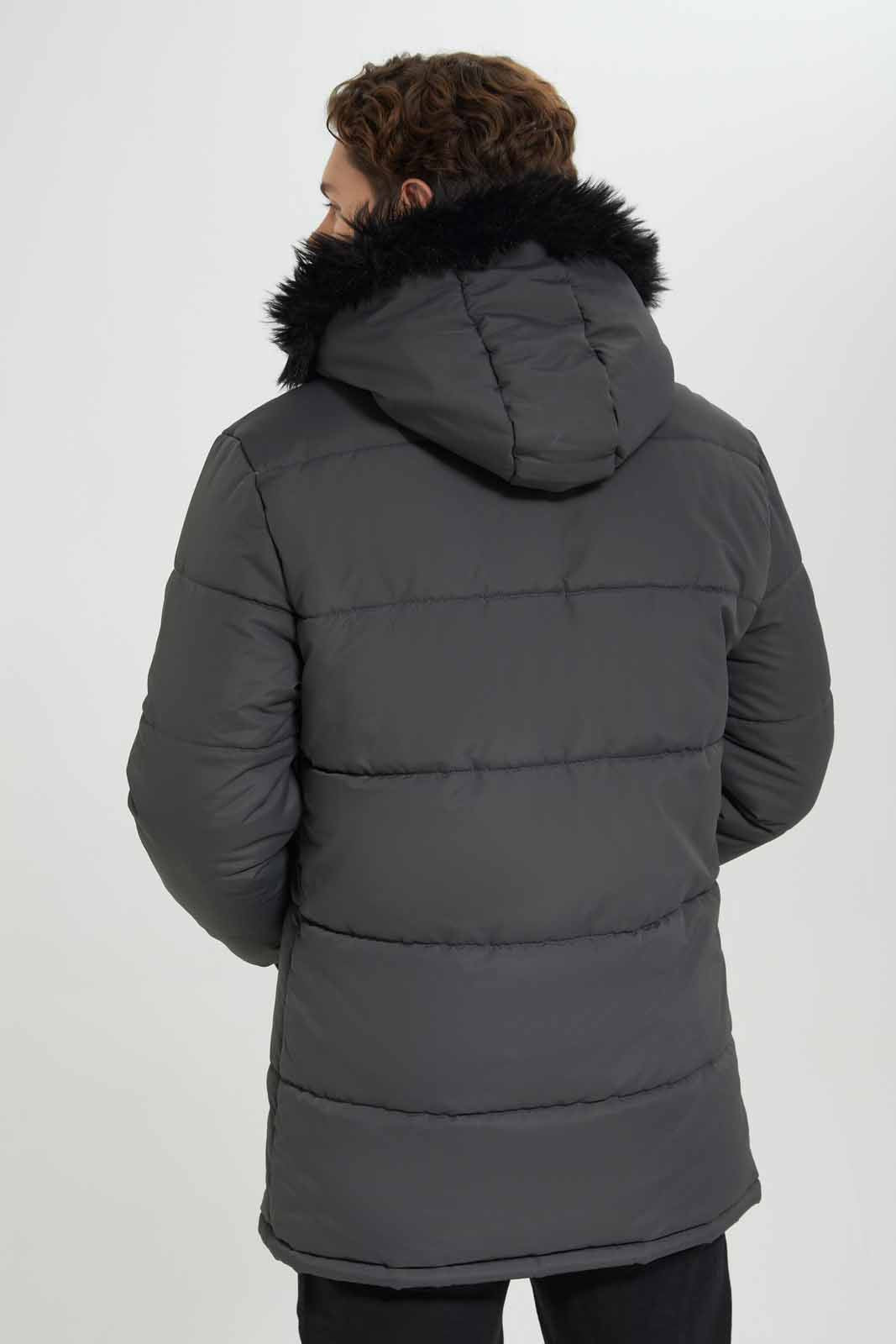 Redtag-Grey-Parka-Jacket-With-Fur-Hood-Category:Jackets,-Colour:Grey,-Deals:New-In,-EHW,-Filter:Men's-Clothing,-Men-Jackets,-New-In-Men-APL,-Non-Sale,-Section:Men,-W22B-Men's-