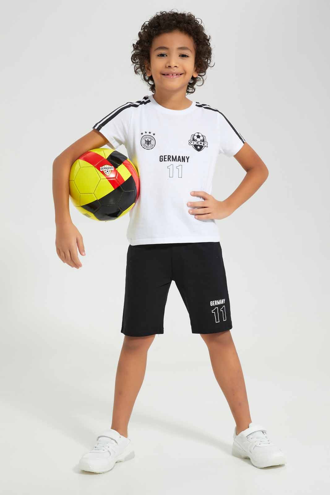 Boys White And Black Germany Set (2 Piece)