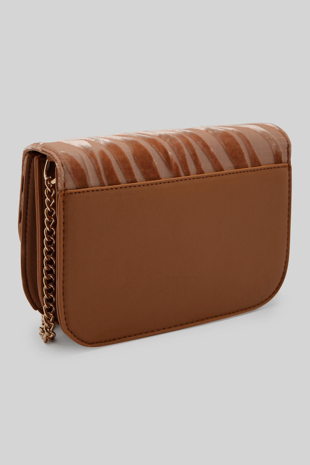 Redtag-Tan-And-White-Velvet-Cross-Body-Bags-Category:Bags,-Colour:Assorted,-Filter:Women's-Accessories,-New-In,-New-In-Women-ACC,-Non-Sale,-Section:Women,-W22B,-Women-Bags-Women-
