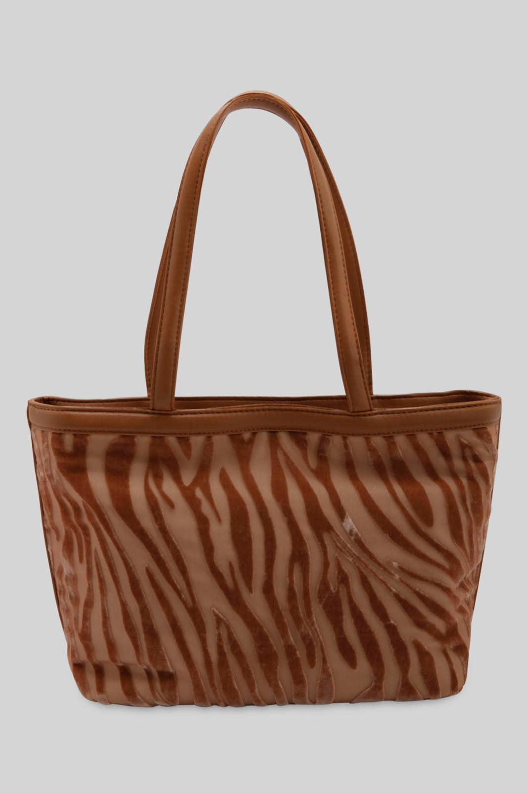 Redtag-Tan-And-White-Velvet-Tote-Bag-Category:Bags,-Colour:Assorted,-Filter:Women's-Accessories,-New-In,-New-In-Women-ACC,-Non-Sale,-Section:Women,-W22B,-Women-Bags-Women-