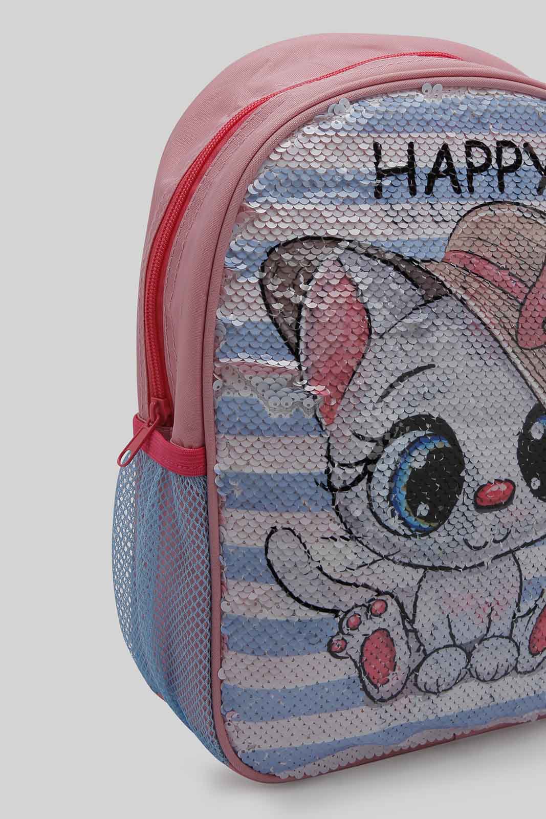Redtag-Multi-Colour-Charcater-Embellished-Sequins-Backpack-Category:Bags,-Colour:Assorted,-Dept:Girls,-Filter:Girls-Accessories,-GIR-Bags,-New-In,-New-In-GIR-ACC,-Non-Sale,-Section:Girls-(0-to-14Yrs),-W22B-Girls-