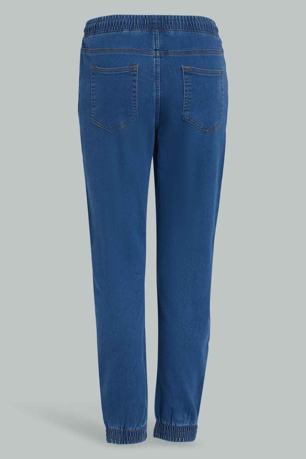 Redtag-Dark-Wash-Knit-Denim-Jogger-Category:Jeans,-Colour:Dark-Wash,-Deals:New-In,-Filter:Women's-Clothing,-FIT-WALL-(FTW),-New-In-Women-APL,-Non-Sale,-Section:Women,-W22A,-Women-Jeans-Women's-