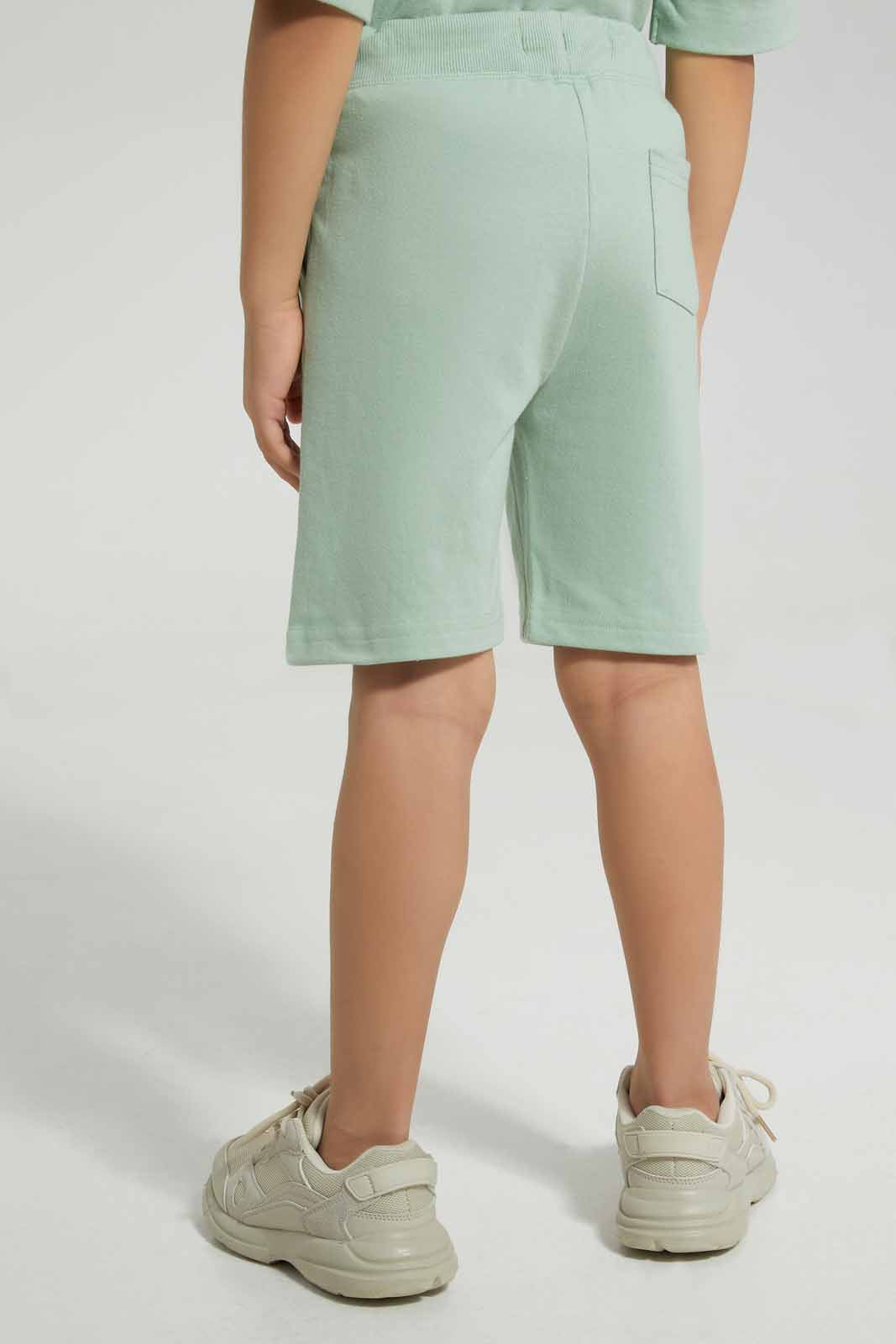 Redtag-Mint-Elasticated-Waist-Shorts-With-Print-BOY-Shorts,-Category:Shorts,-Colour:Mint,-Deals:New-In,-Filter:Boys-(2-to-8-Yrs),-New-In-BOY-APL,-Non-Sale,-Section:Boys-(0-to-14Yrs),-W22A-Boys-2 to 8 Years