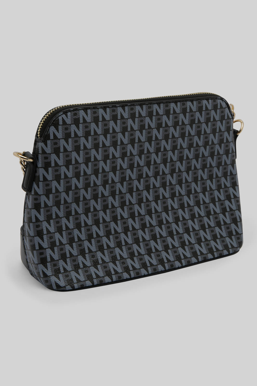 Redtag-Black-Monoram-Messnger-Bag-Category:Bags,-Colour:Black,-Dept:Ladieswear,-Filter:Women's-Accessories,-New-In,-New-In-Women-ACC,-Non-Sale,-Section:Women,-W22A,-Women-Bags-Women-