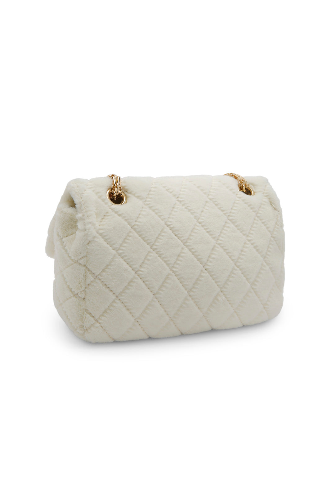 Redtag-White-Fur-Quilting-Bag-Category:Bags,-Colour:White,-Dept:Ladieswear,-Filter:Women's-Accessories,-New-In,-New-In-Women-ACC,-Non-Sale,-Section:Women,-W22B,-Women-Bags-Women-