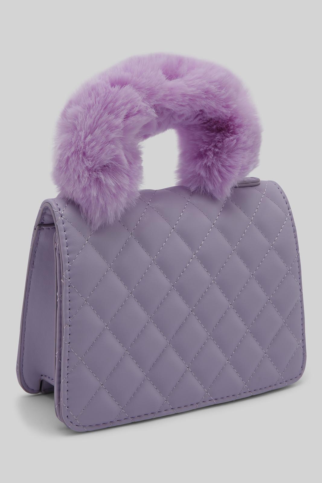 Redtag-Liliac-Fur-Bag-Category:Bags,-Colour:Lilac,-Dept:Ladieswear,-Filter:Women's-Accessories,-New-In,-New-In-Women-ACC,-Non-Sale,-Section:Women,-W22B,-Women-Bags-Women-