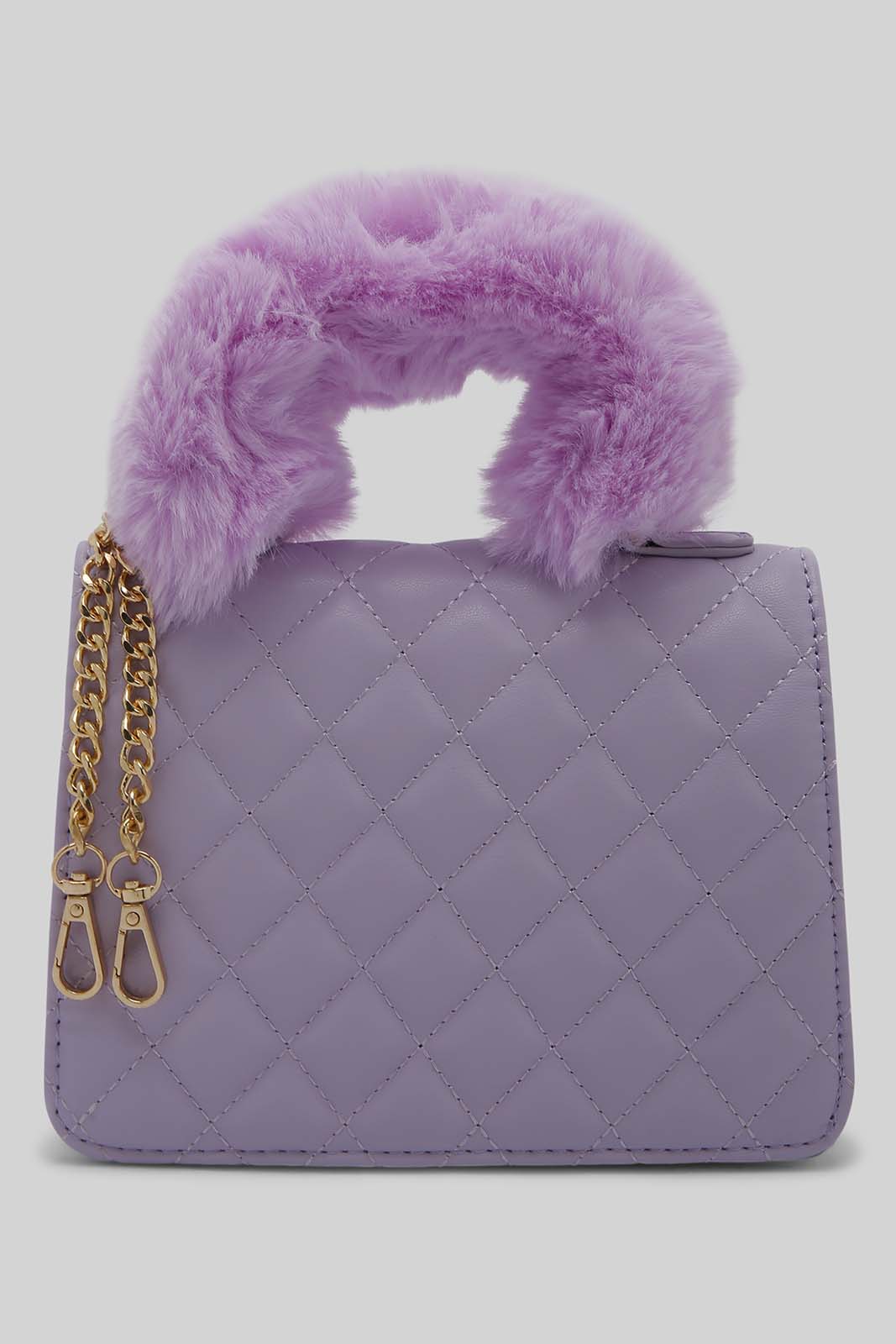 Redtag-Liliac-Fur-Bag-Category:Bags,-Colour:Lilac,-Dept:Ladieswear,-Filter:Women's-Accessories,-New-In,-New-In-Women-ACC,-Non-Sale,-Section:Women,-W22B,-Women-Bags-Women-