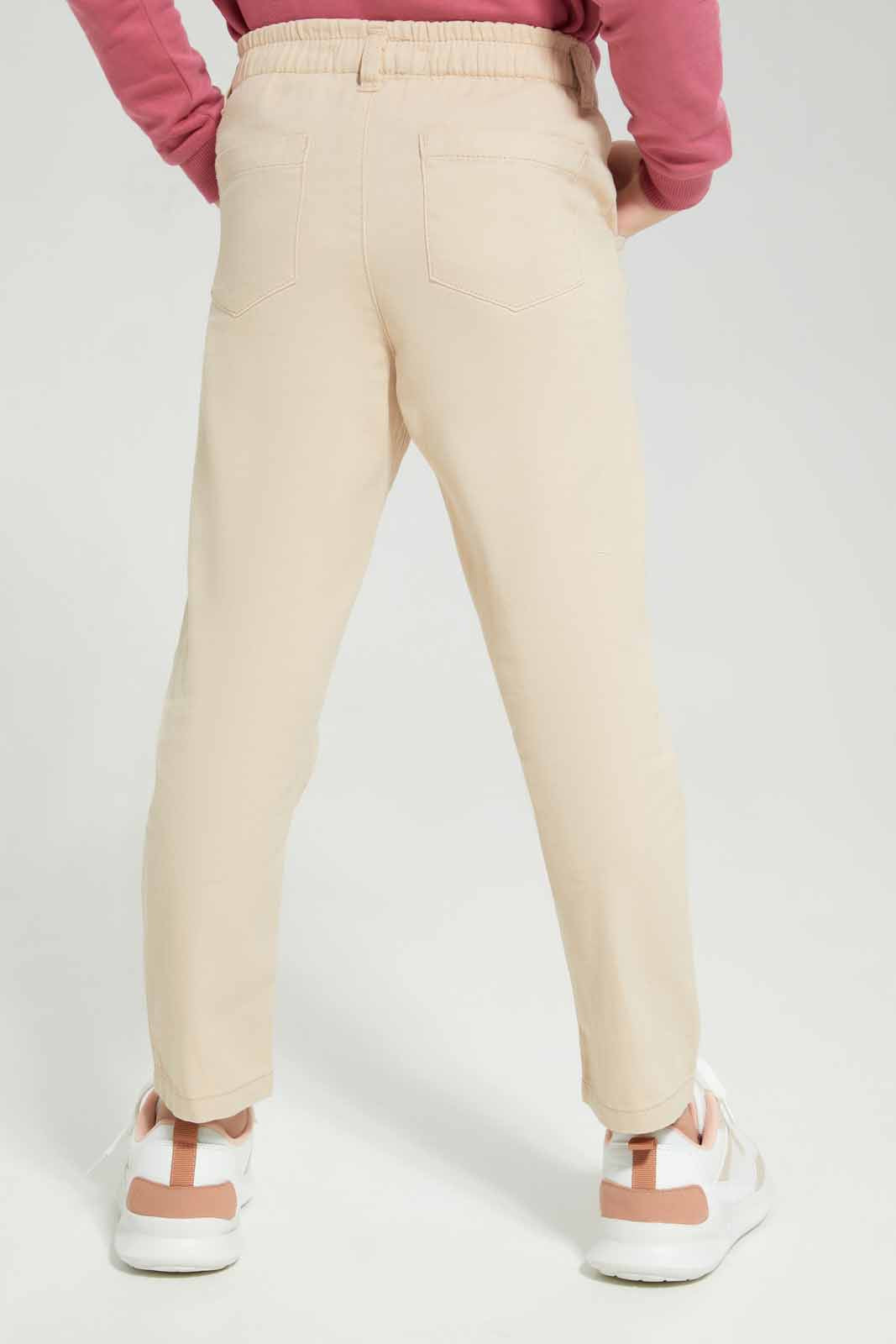 Redtag-Beige-Twill-Trouser-Category:Trousers,-Colour:Beige,-Deals:New-In,-Filter:Girls-(2-to-8-Yrs),-GIR-Trousers,-New-In-GIR-APL,-Non-Sale,-Section:Girls-(0-to-14Yrs),-W22A-Girls-2 to 8 Years