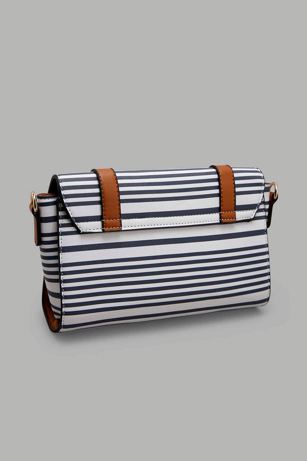 Redtag-Navy-And-White-Nautical-Strip-Cross-Body-Bag-Category:Bags,-Colour:Assorted,-Filter:Women's-Accessories,-New-In,-New-In-Women-ACC,-Non-Sale,-Section:Women,-W22B,-Women-Bags-Women-