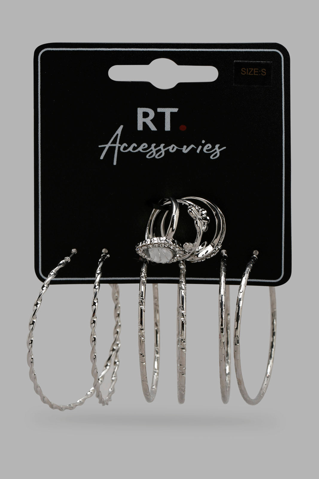 Redtag-Earrings+Rings-Category:Jewellery,-Colour:Assorted,-Filter:Women's-Accessories,-LEC-Jewellery,-New-In,-New-In-Women-ACC,-Non-Sale,-Section:Women,-W22A-Women-