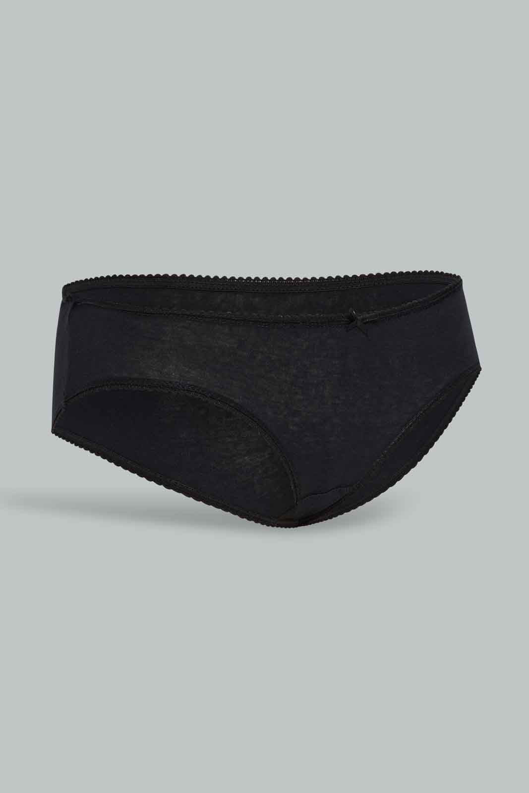 Redtag-Assorted-Plain-Boy-leg-Brief-5-Pack-365,-Category:Briefs,-Colour:Black,-Deals:New-In,-Filter:Women's-Clothing,-New-In-Women-APL,-Non-Sale,-Section:Women,-Women-Briefs--