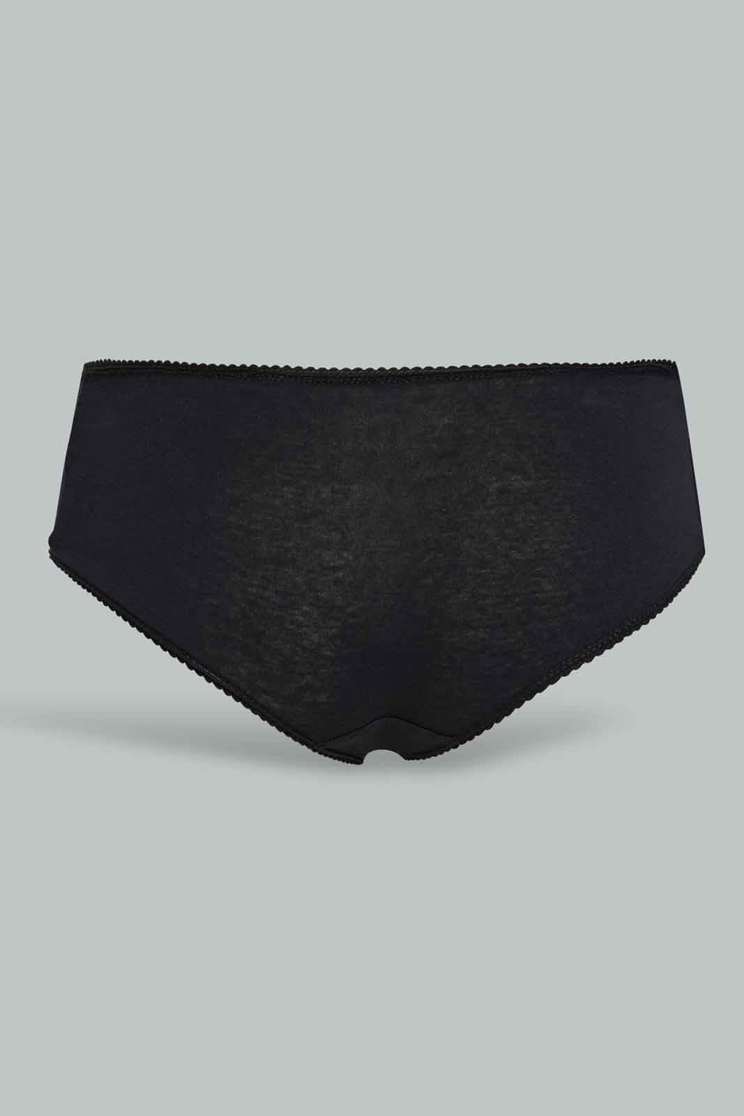 Redtag-Assorted-Plain-Boy-leg-Brief-5-Pack-365,-Category:Briefs,-Colour:Black,-Deals:New-In,-Filter:Women's-Clothing,-New-In-Women-APL,-Non-Sale,-Section:Women,-Women-Briefs--