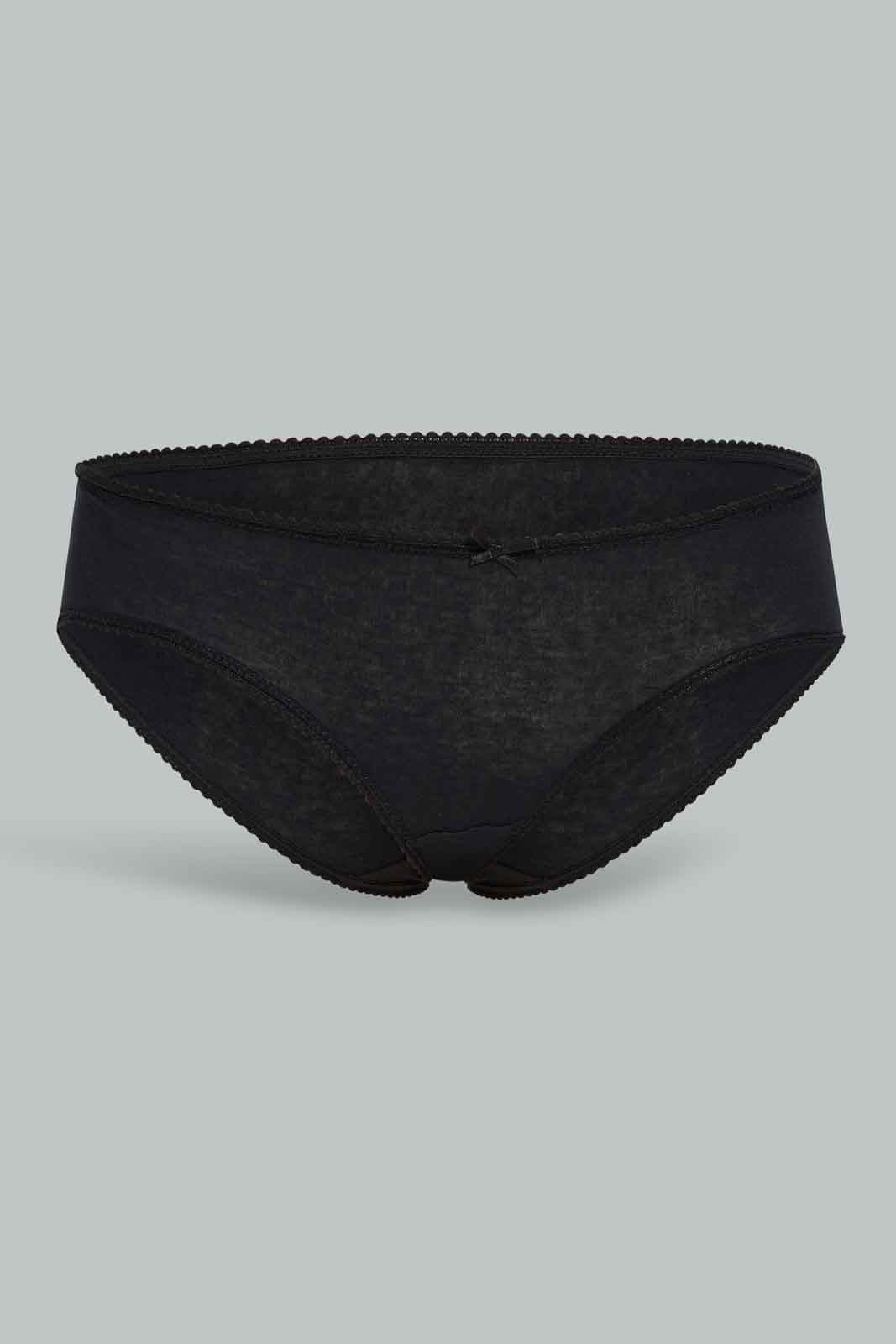 Redtag-Assorted-Plain-Boy-leg-Brief-5-Pack-365,-Category:Briefs,-Colour:Black,-Deals:New-In,-Filter:Women's-Clothing,-New-In-Women-APL,-Non-Sale,-Section:Women,-Women-Briefs--