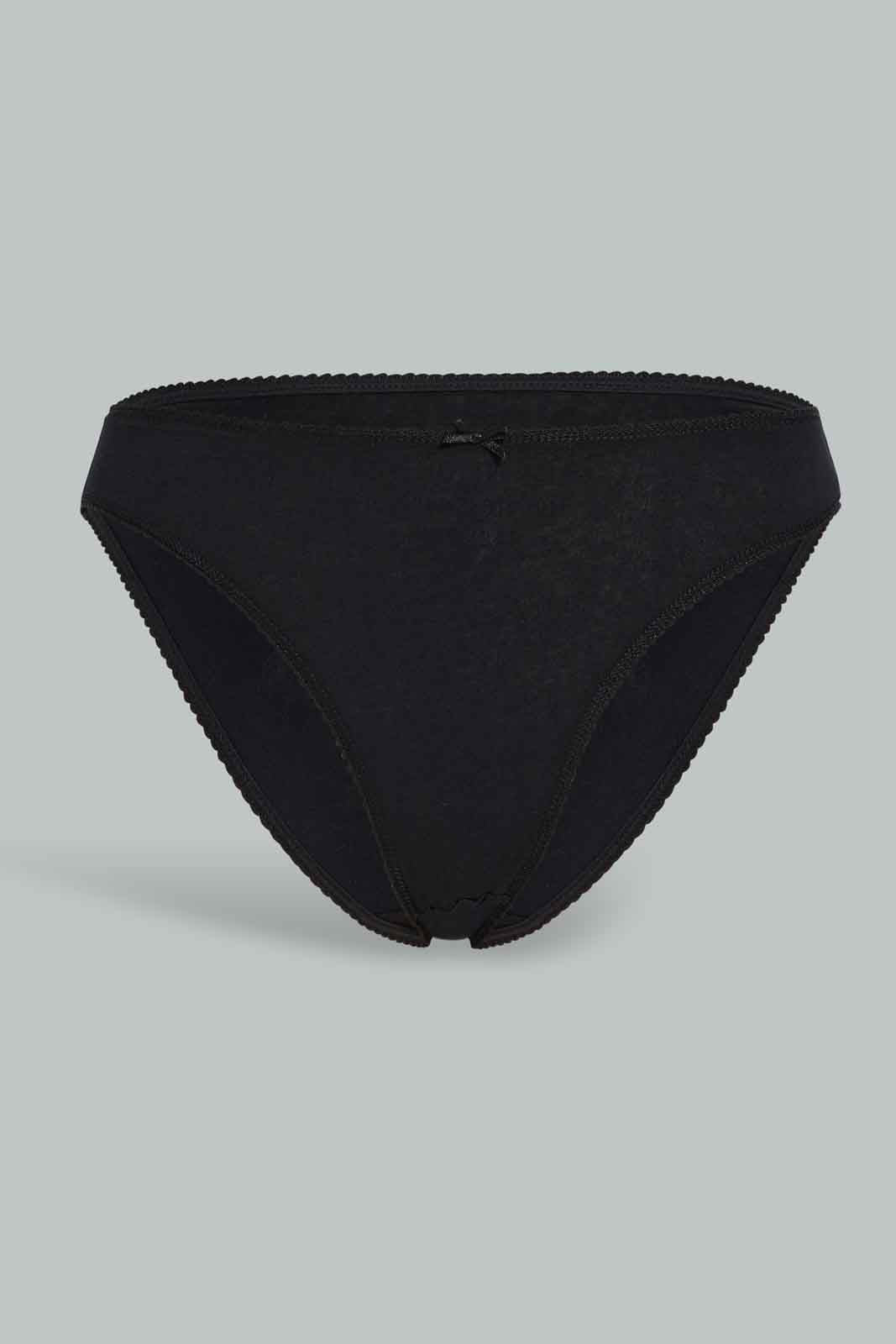 Redtag-Assorted-Plain-Hi-leg-Brief-5-Pack-365,-Category:Briefs,-Colour:Black,-Deals:New-In,-Filter:Women's-Clothing,-New-In-Women-APL,-Non-Sale,-Section:Women,-Women-Briefs--