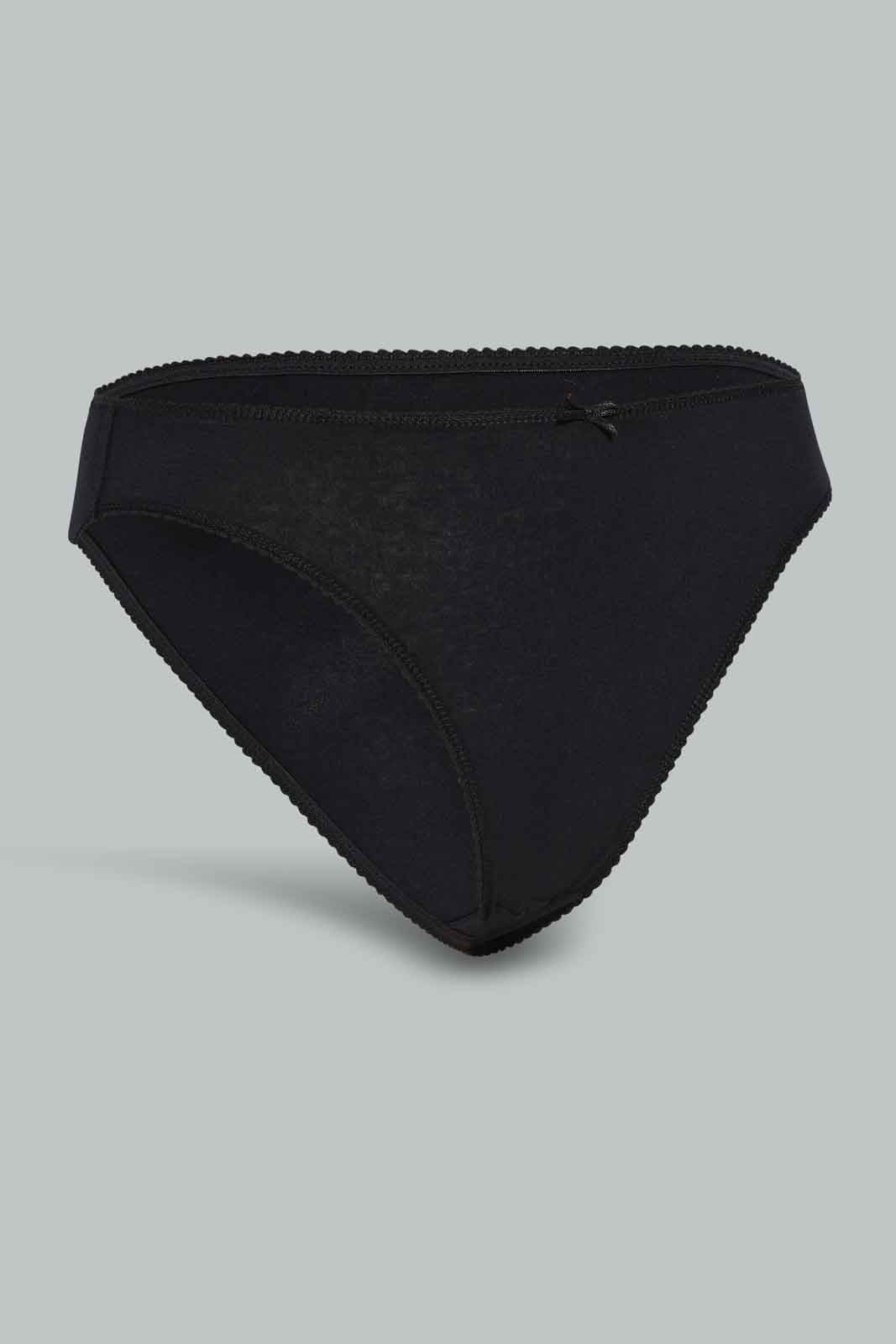 Redtag-Assorted-Plain-Hi-leg-Brief-5-Pack-365,-Category:Briefs,-Colour:Black,-Deals:New-In,-Filter:Women's-Clothing,-New-In-Women-APL,-Non-Sale,-Section:Women,-Women-Briefs--