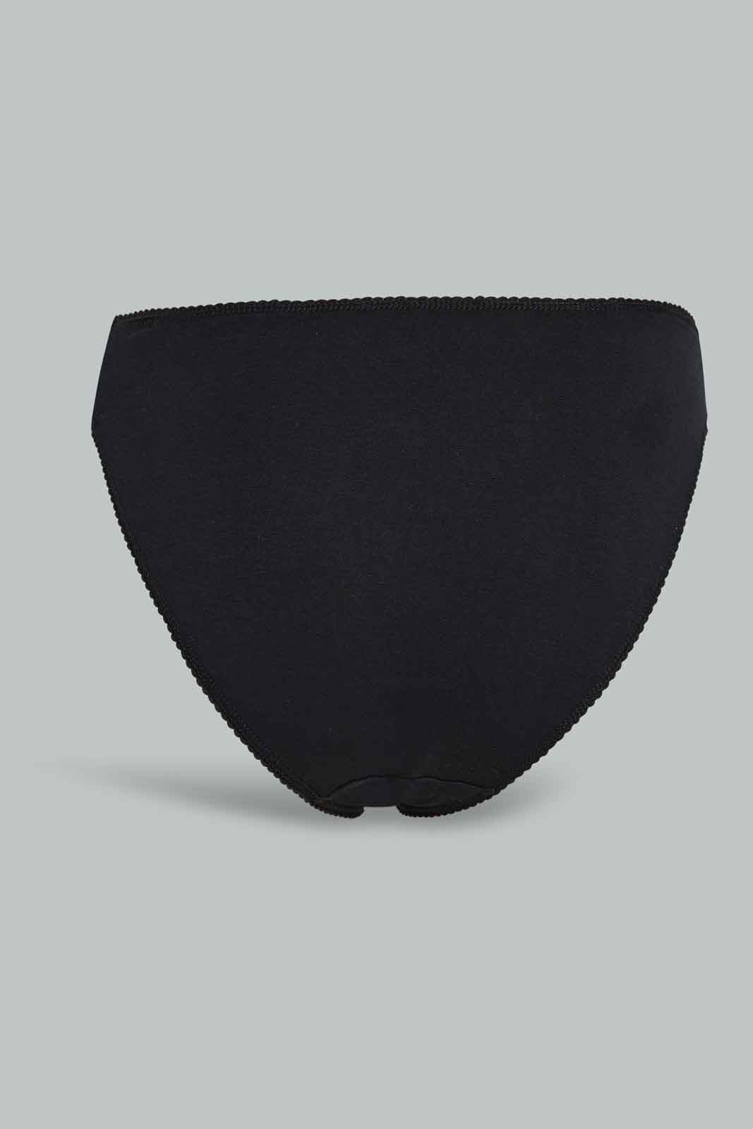 Redtag-Assorted-Plain-Hi-leg-Brief-5-Pack-365,-Category:Briefs,-Colour:Black,-Deals:New-In,-Filter:Women's-Clothing,-New-In-Women-APL,-Non-Sale,-Section:Women,-Women-Briefs--