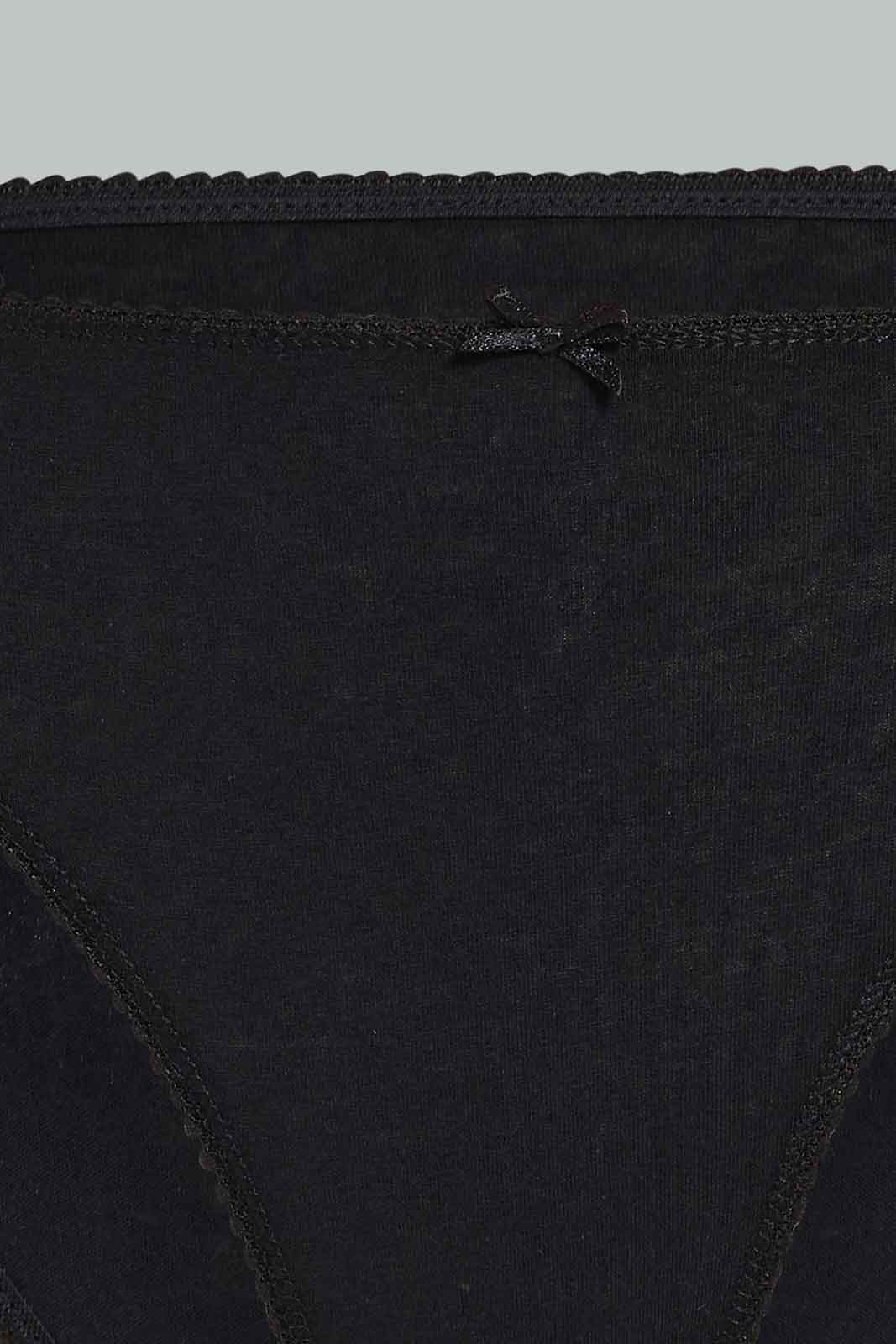 Redtag-Assorted-Plain-Hi-leg-Brief-5-Pack-365,-Category:Briefs,-Colour:Black,-Deals:New-In,-Filter:Women's-Clothing,-New-In-Women-APL,-Non-Sale,-Section:Women,-Women-Briefs--