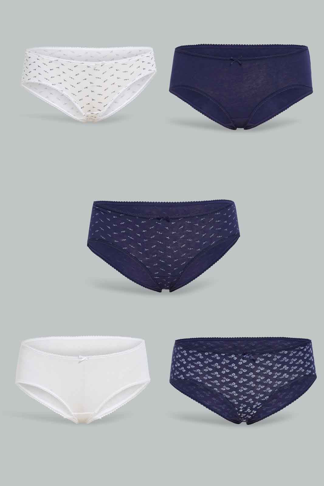 Redtag-Assorted-Print-Boy-leg-Brief-5-Pack-365,-Category:Briefs,-Colour:Assorted,-Deals:New-In,-Filter:Women's-Clothing,-New-In-Women-APL,-Non-Sale,-Section:Women,-Women-Briefs--