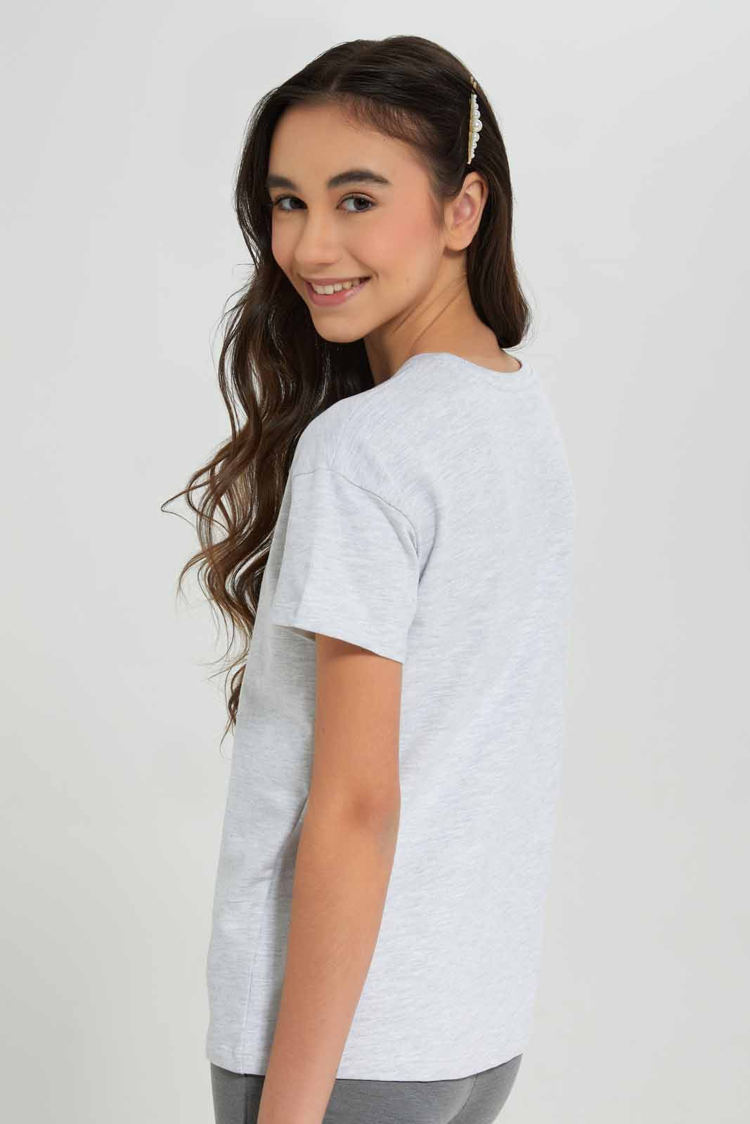 Redtag-Grey-Melange-Drop-Shoulder-Top-Category:T-Shirts,-Colour:Grey,-Deals:New-In,-Filter:Senior-Girls-(8-to-14-Yrs),-GSR-T-Shirts,-New-In-GSR-APL,-Non-Sale,-Section:Girls-(0-to-14Yrs),-TBL,-W22A-Senior-Girls-9 to 14 Years