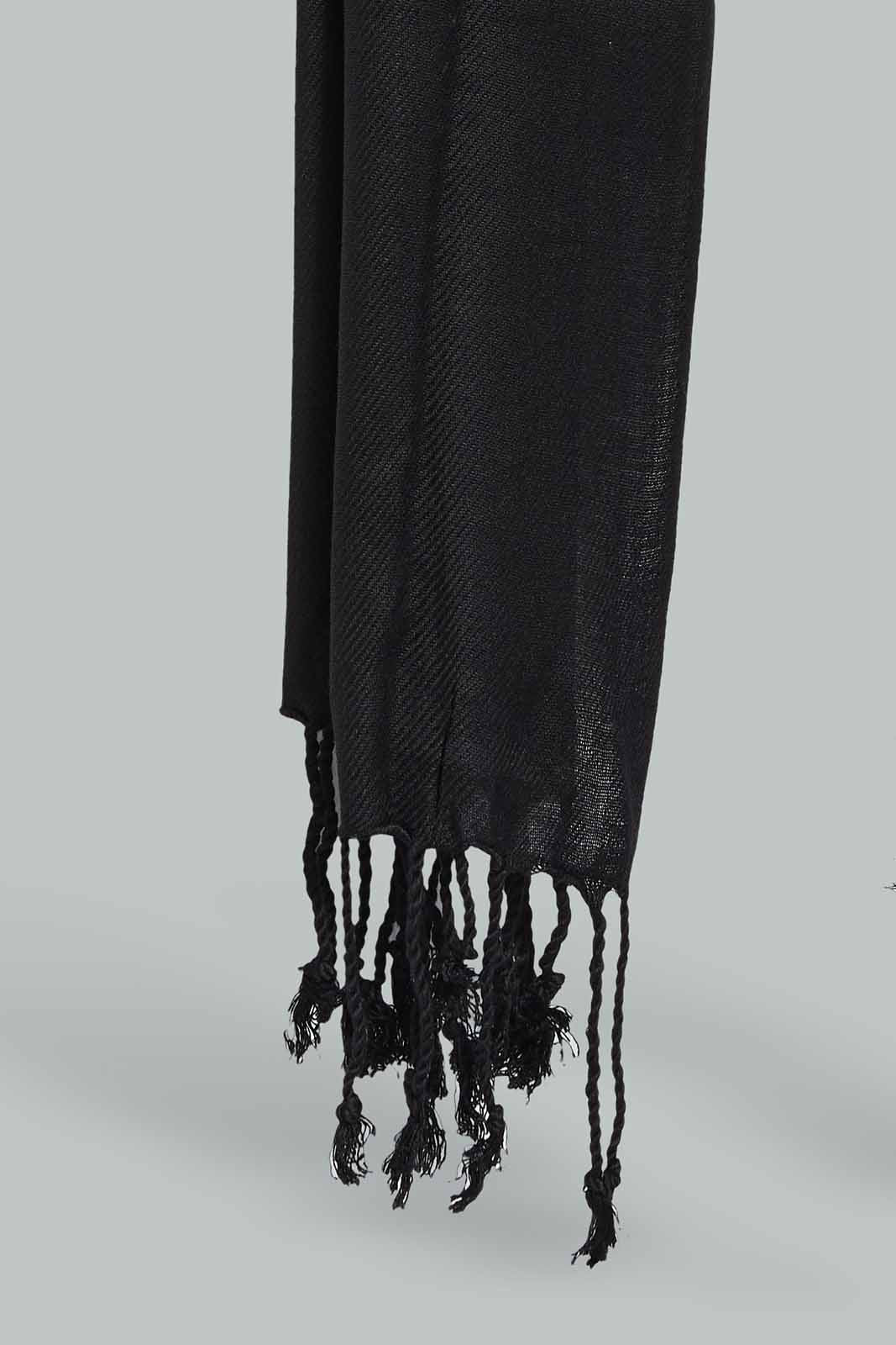Redtag-Black-Solid-Scarf-Category:Scarves,-Colour:Black,-Filter:Women's-Accessories,-New-In,-New-In-Women-ACC,-Non-Sale,-Section:Women,-W22A,-Women-Scarves-Women-