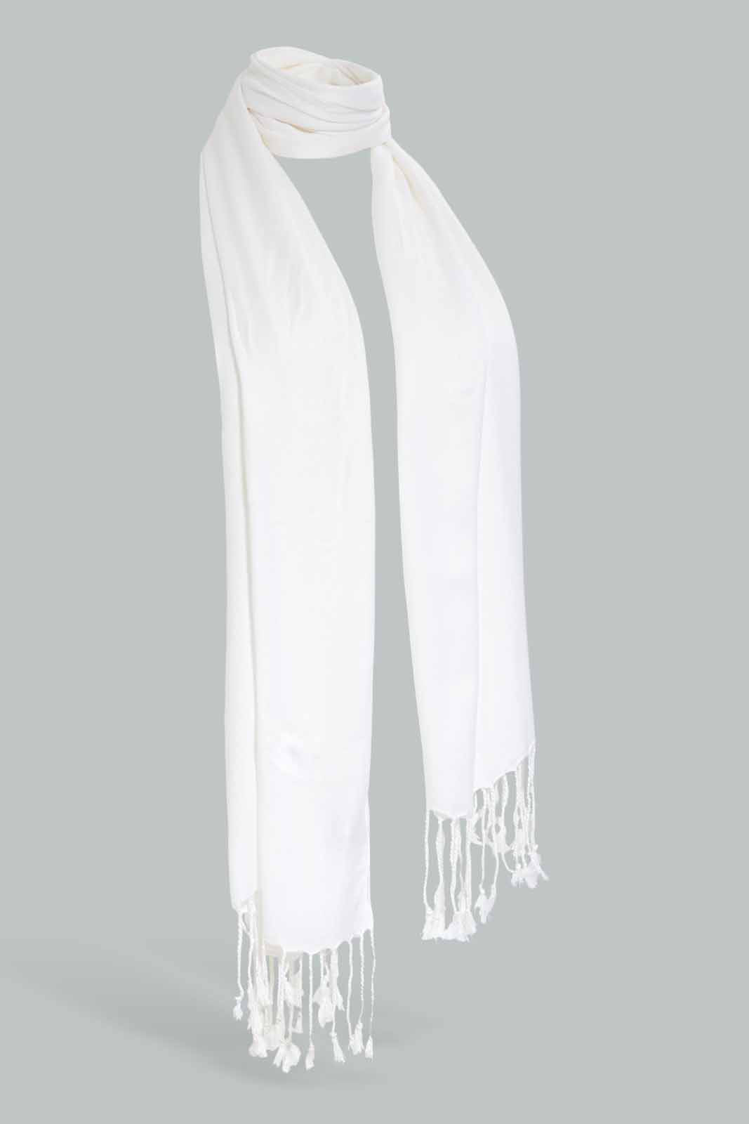 Redtag-White-Solid-Scarfs-Category:Scarves,-Colour:White,-Filter:Women's-Accessories,-New-In,-New-In-Women-ACC,-Non-Sale,-Section:Women,-W22A,-Women-Scarves-Women-