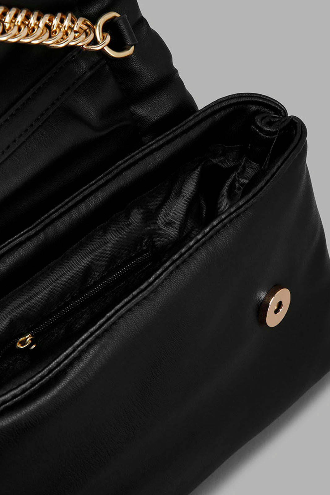 Redtag-Black-Cross-Body-Bag-With-Gold-Chain-Category:Bags,-Colour:Black,-Filter:Women's-Accessories,-New-In,-New-In-Women-ACC,-Non-Sale,-Section:Women,-W22A,-Women-Bags-Women-