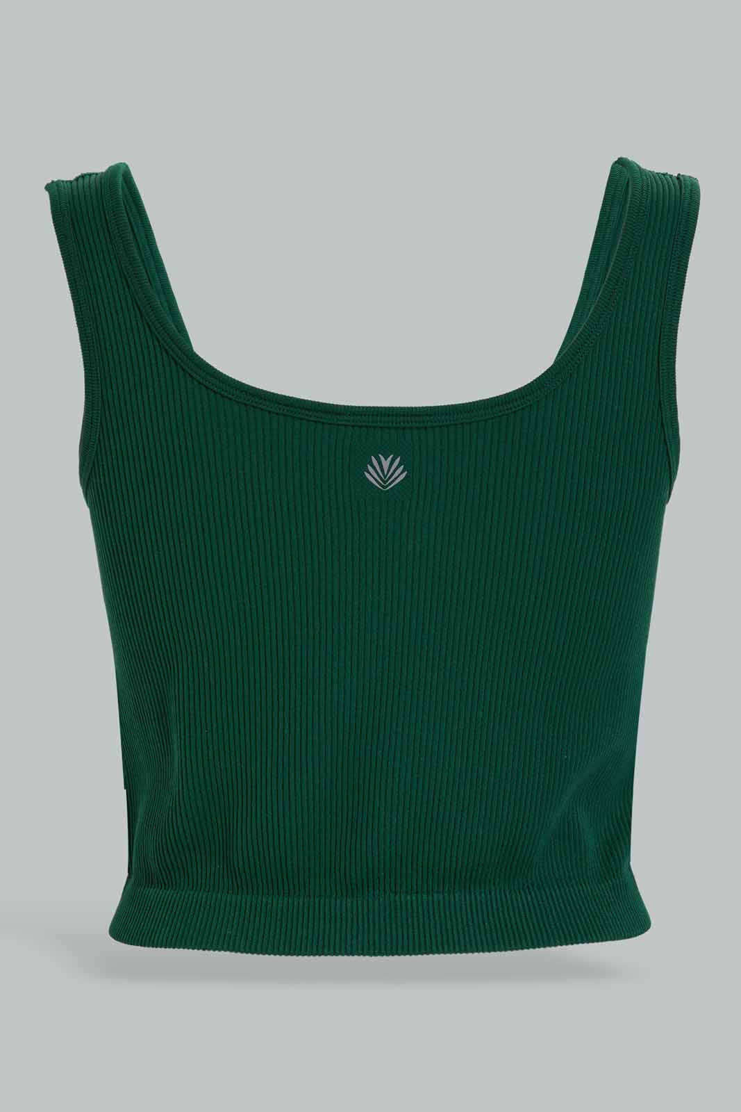 Redtag-Olive-seamless-crop-top-Category:T-Shirts,-Colour:Olive,-Deals:New-In,-Filter:Women's-Clothing,-New-In-Women-APL,-Non-Sale,-Section:Women,-W22A,-Women-T-Shirts-Women's-