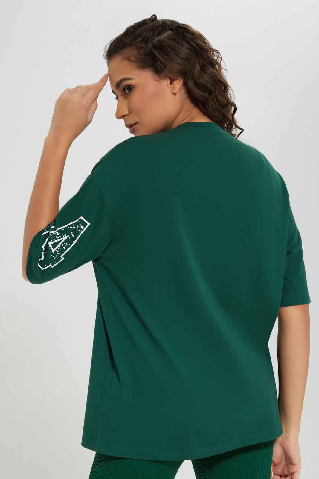 Redtag-Green-oversized-placement-print-T-shirt-Category:T-Shirts,-Colour:Green,-Deals:New-In,-Filter:Women's-Clothing,-New-In-Women-APL,-Non-Sale,-Section:Women,-W22A,-Women-T-Shirts-Women's-