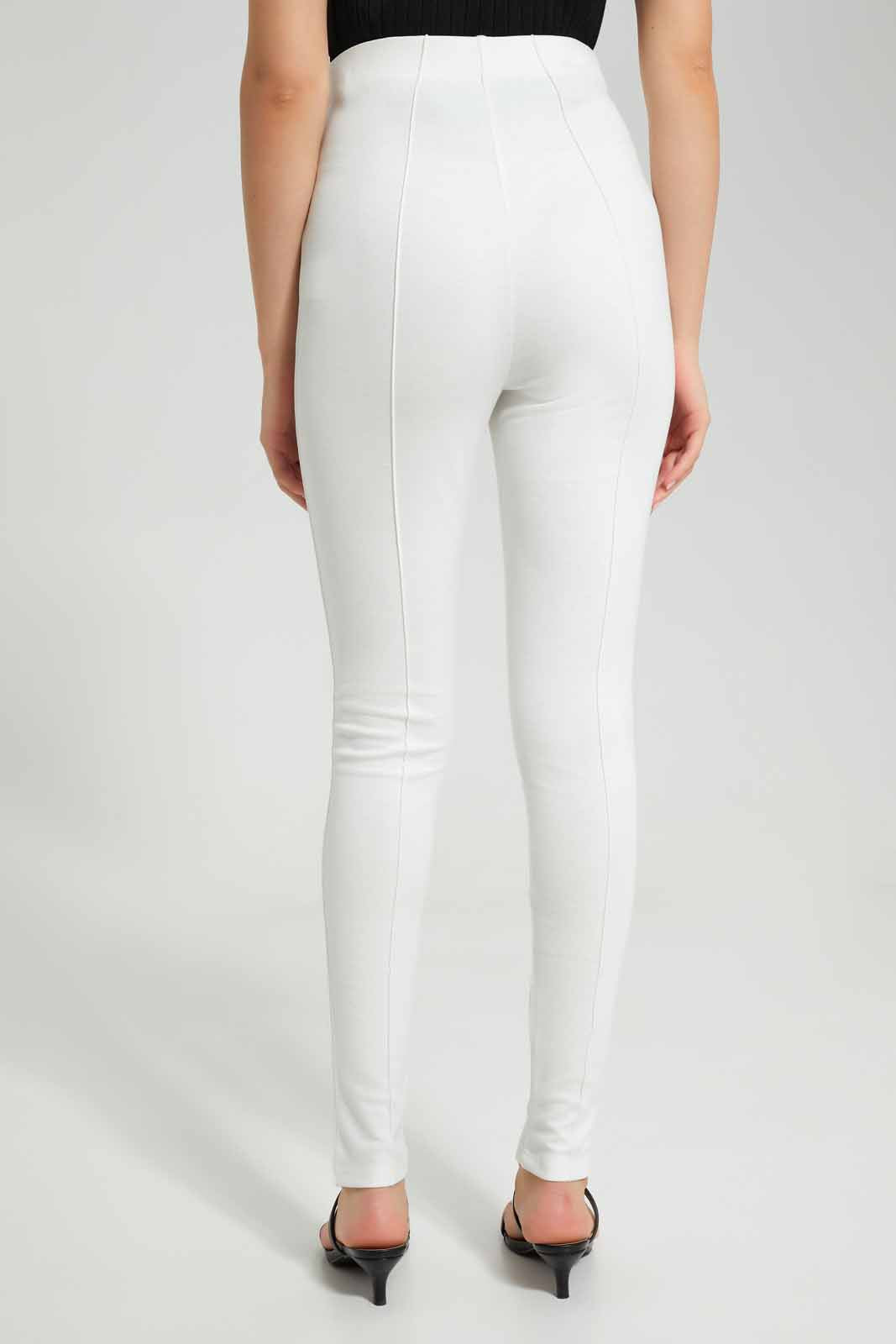 White High Waisted Jogger