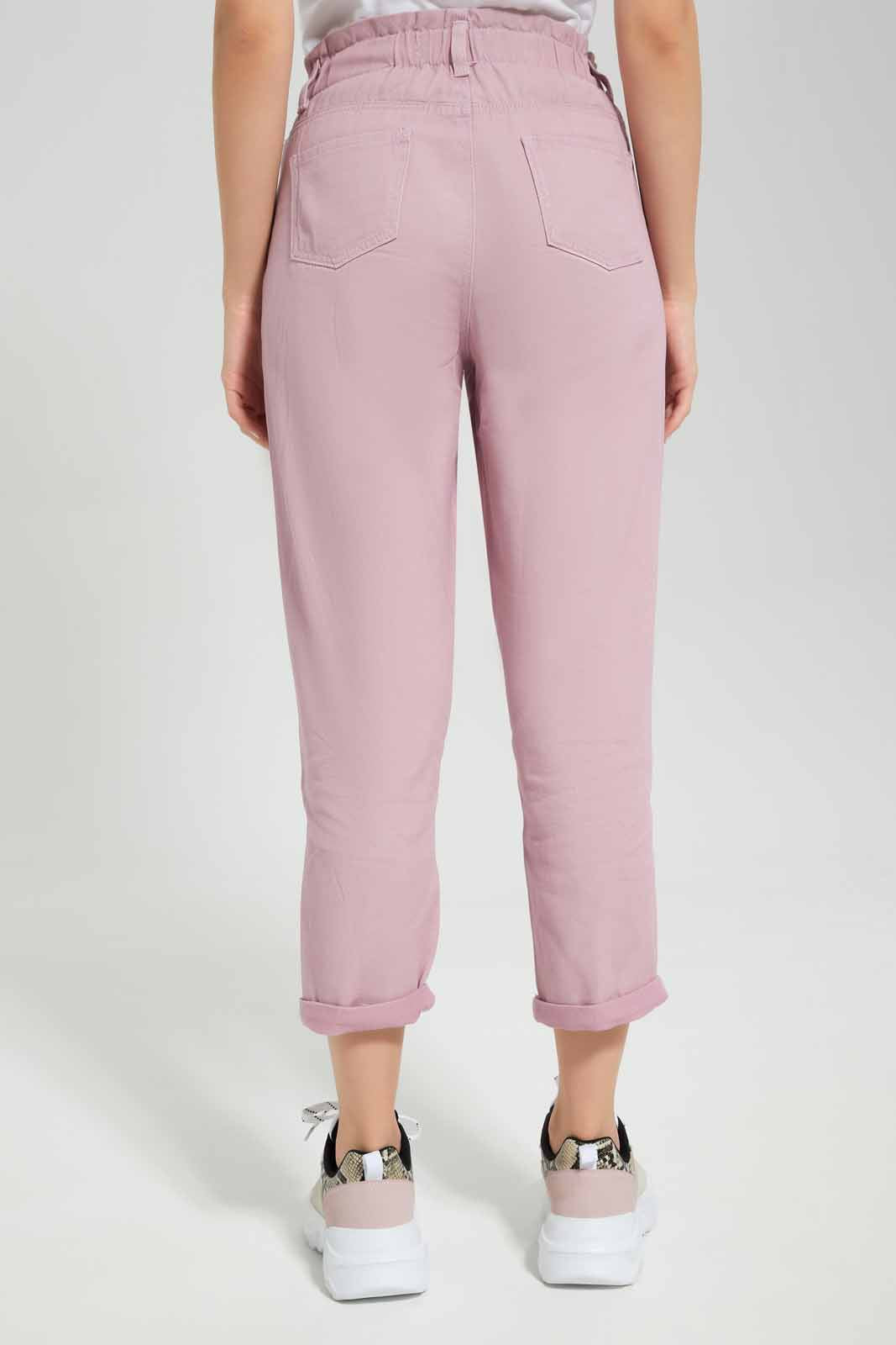 Redtag-Pale-Pink-Paper-Bag-Jeans-Category:Jeans,-Colour:Apricot,-Deals:New-In,-Filter:Women's-Clothing,-New-In-Women-APL,-Non-Sale,-Section:Women,-TBL,-W22A,-Women-Jeans-Women's-