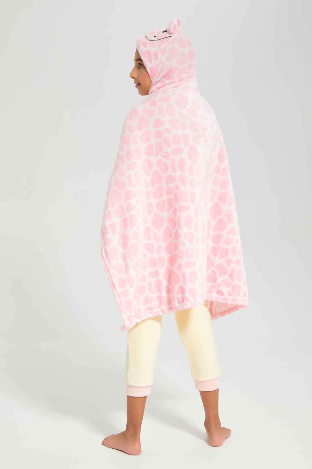 Redtag-Giraffe-Hooded-Coral-Fleece-Blanket-Pink-Category:Newborn-Accessories,-Colour:Apricot,-Deals:New-In,-Filter:Baby-(0-to-12-Mths),-NBG-Newborn-Accessories,-New-In-NBG-APL,-Non-Sale,-Section:Girls-(0-to-14Yrs),-W22B-Baby-0 to 12 Months