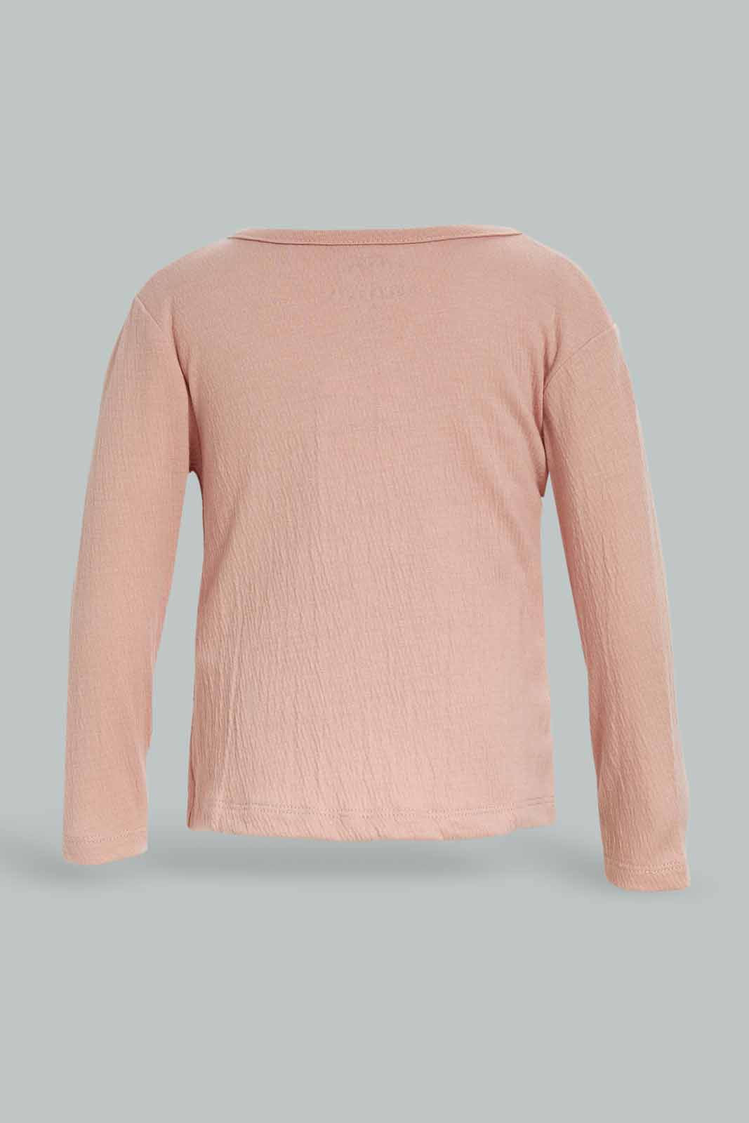 Redtag-CRINKLE-3PC-SET-PINK-Category:Gift-Sets,-Colour:Apricot,-Deals:New-In,-Dept:New-Born,-Filter:Baby-(0-to-12-Mths),-NBG-Gift-Sets,-New-In-NBG-APL,-Non-Sale,-Section:Girls-(0-to-14Yrs),-W22B-Baby-0 to 12 Months
