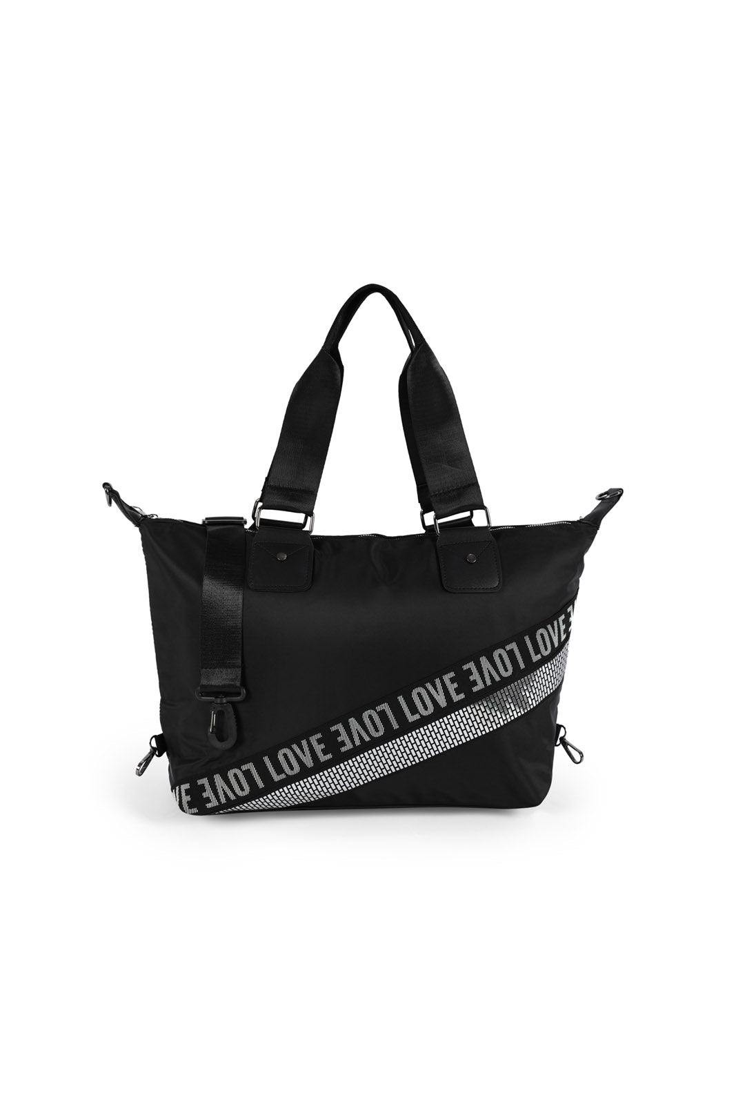 Redtag-Black-Holdall-Bag-Category:Bags,-Colour:Black,-Dept:Ladieswear,-Filter:Women's-Accessories,-New-In,-New-In-Women-ACC,-Non-Sale,-Section:Women,-W22B,-Women-Bags-Women-