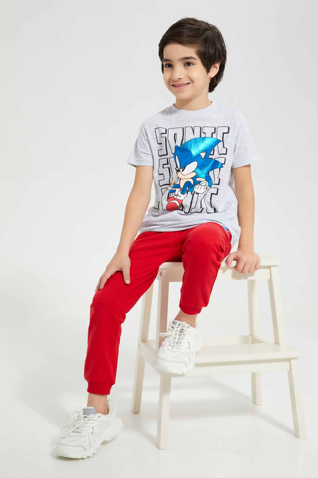 Redtag-Grey-Sonic-Graphic-Character-Short-Sleeve-T-Shirt-BOY-T-Shirts,-Category:T-Shirts,-CHR,-Colour:Grey,-Deals:New-In,-Filter:Boys-(2-to-8-Yrs),-New-In-BOY-APL,-Non-Sale,-Section:Boys-(0-to-14Yrs),-TBL,-W22A-Boys-2 to 8 Years