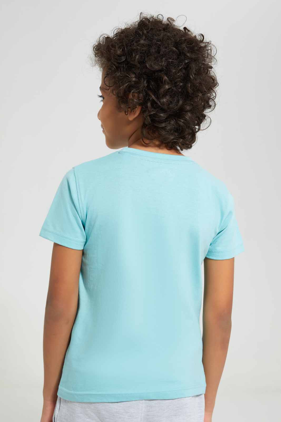 Redtag-Blue-Spidrman-Graphic-Character-Short-Sleeve-T-Shirt-BOY-T-Shirts,-Category:T-Shirts,-CHR,-Colour:Blue,-Deals:New-In,-Filter:Boys-(2-to-8-Yrs),-New-In-BOY-APL,-Non-Sale,-Section:Boys-(0-to-14Yrs),-TBL,-W22A-Boys-2 to 8 Years