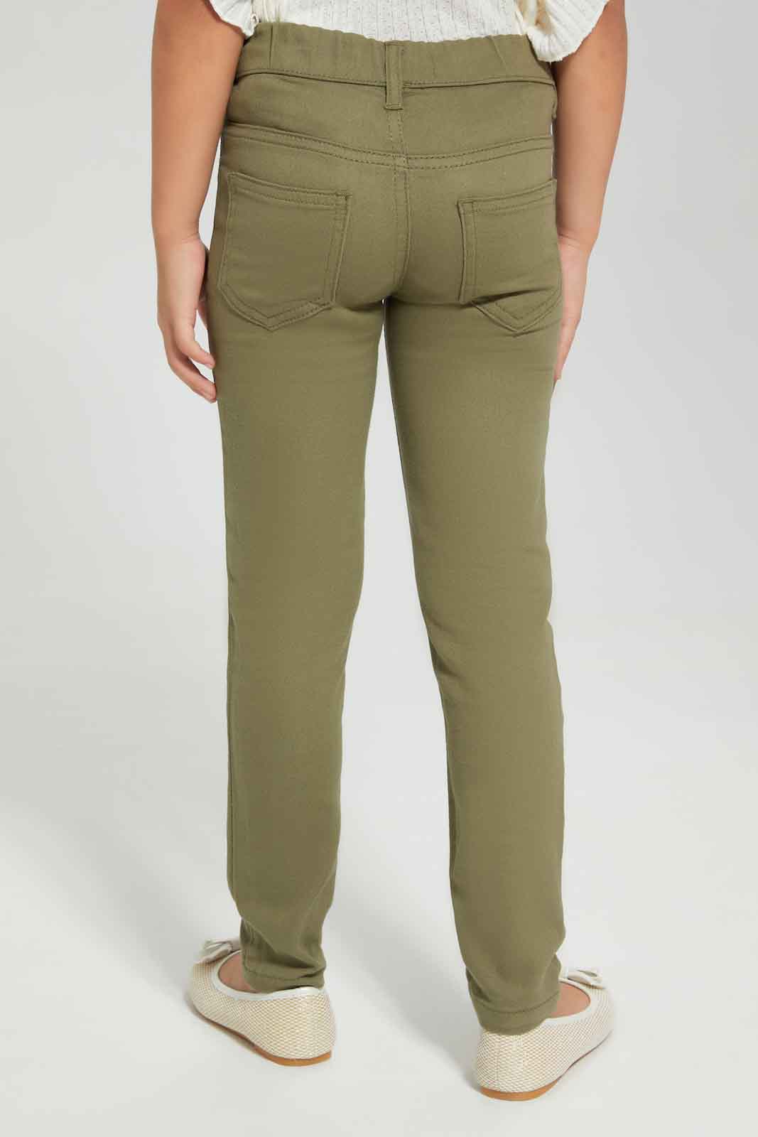 Redtag-Olive-Jeggings-Category:Jeans,-Colour:Olive,-Deals:New-In,-Dept:Girls,-Filter:Girls-(2-to-8-Yrs),-GIR-Jeans,-New-In-GIR-APL,-Non-Sale,-Section:Girls-(0-to-14Yrs),-W22A-Girls-2 to 8 Years