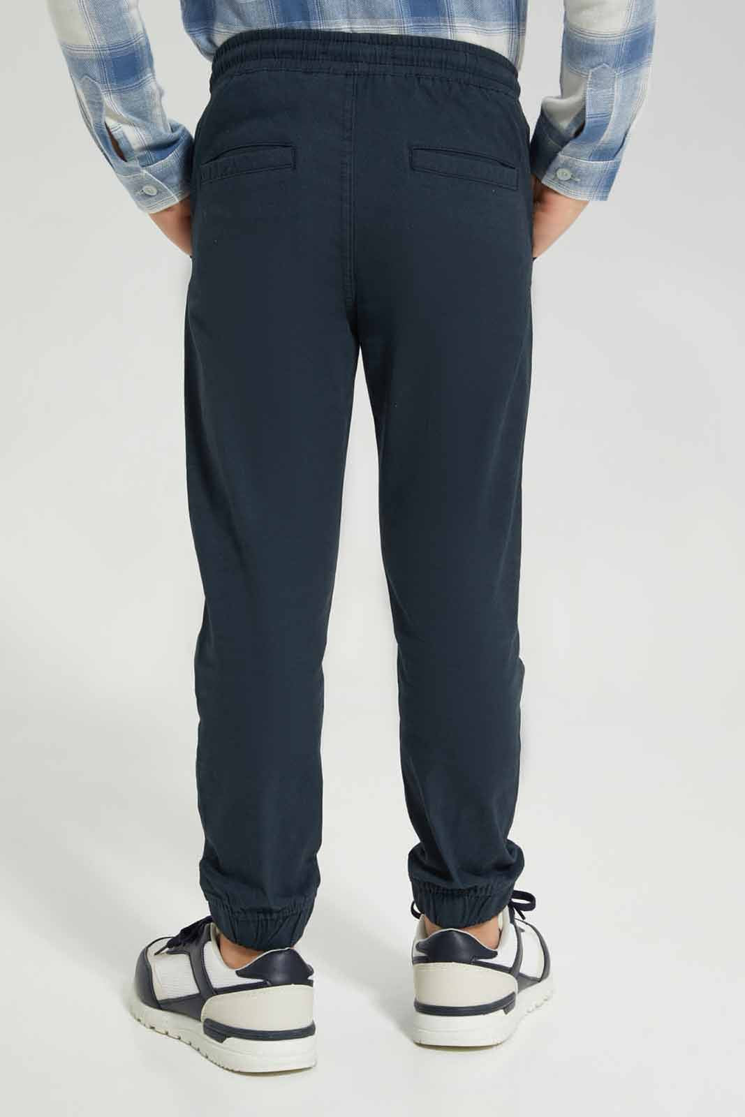 Redtag-Navy-Twill-Stretch-Jogger-BOY-Trousers,-Category:Trousers,-Colour:Navy,-Deals:New-In,-Filter:Boys-(2-to-8-Yrs),-New-In-BOY-APL,-Non-Sale,-Section:Boys-(0-to-14Yrs),-TBL,-W22B-Boys-2 to 8 Years