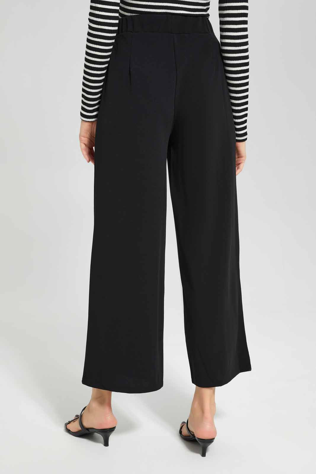 Redtag-Front-Pin-Tuck-Wide-Leg-Trouser-Category:Trousers,-Colour:Black,-Deals:New-In,-Filter:Women's-Clothing,-KSH,-New-In-Women-APL,-Non-Sale,-Section:Women,-W22A,-Women-Trousers-Women's-