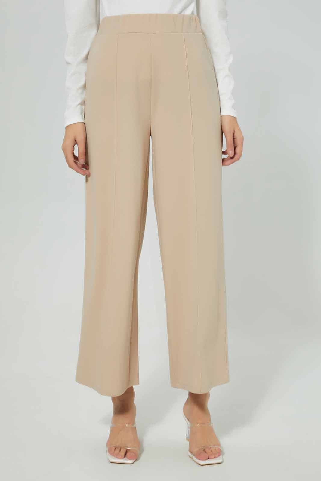 Redtag-Front-Pin-Tuck-Wide-Leg-Trouser-Category:Trousers,-Colour:Beige,-Deals:New-In,-Filter:Women's-Clothing,-KSH,-New-In-Women-APL,-Non-Sale,-Section:Women,-W22A,-Women-Trousers-Women's-