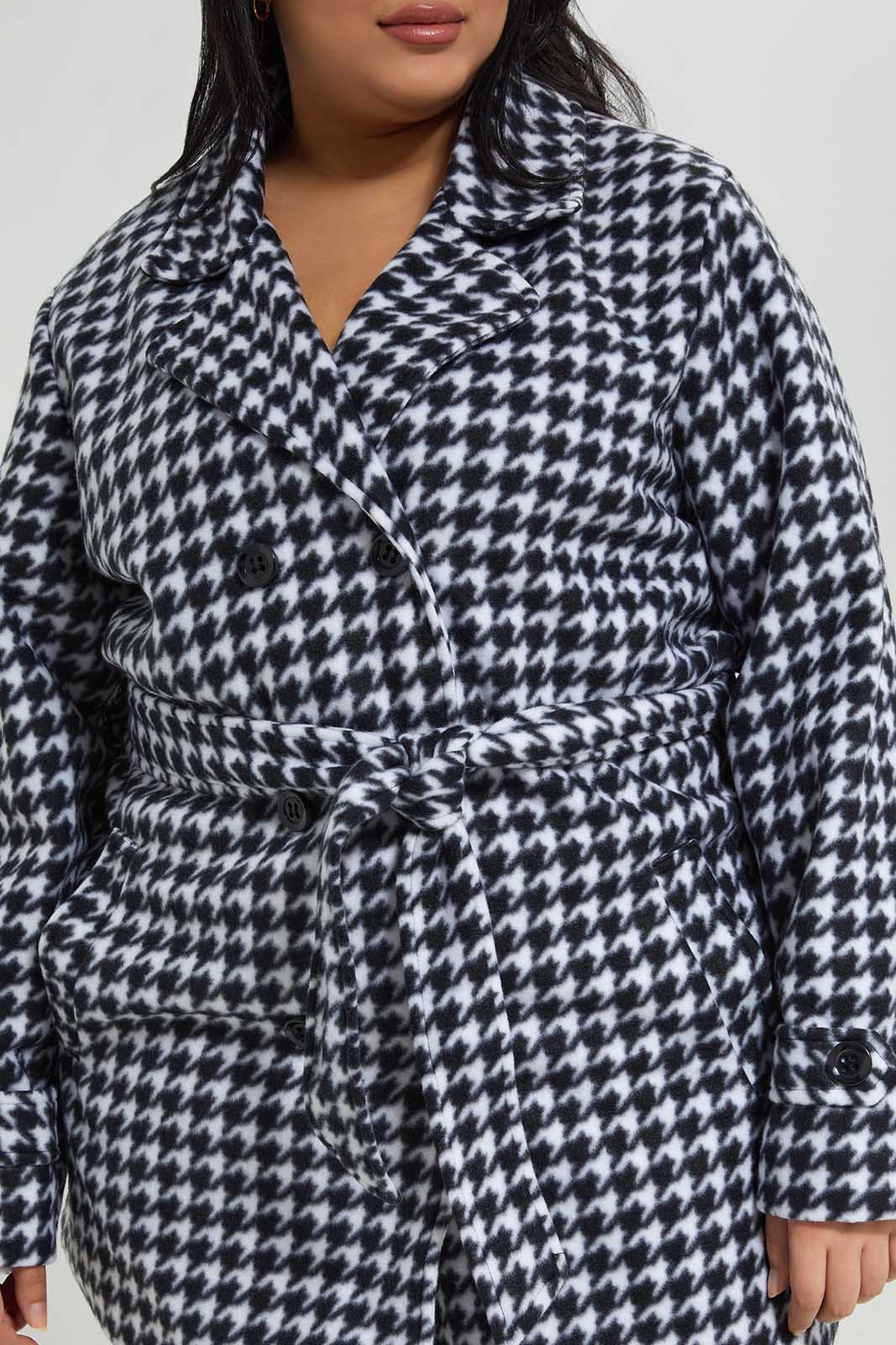 Redtag-Long-Sleeve-Belted-Checks-Jacket-Category:Jackets,-Colour:Assorted,-Deals:New-In,-Dept:Ladieswear,-Filter:Plus-Size,-LDP-Jackets,-New-In-LDP-APL,-Non-Sale,-Section:Women,-W22B-Women's-