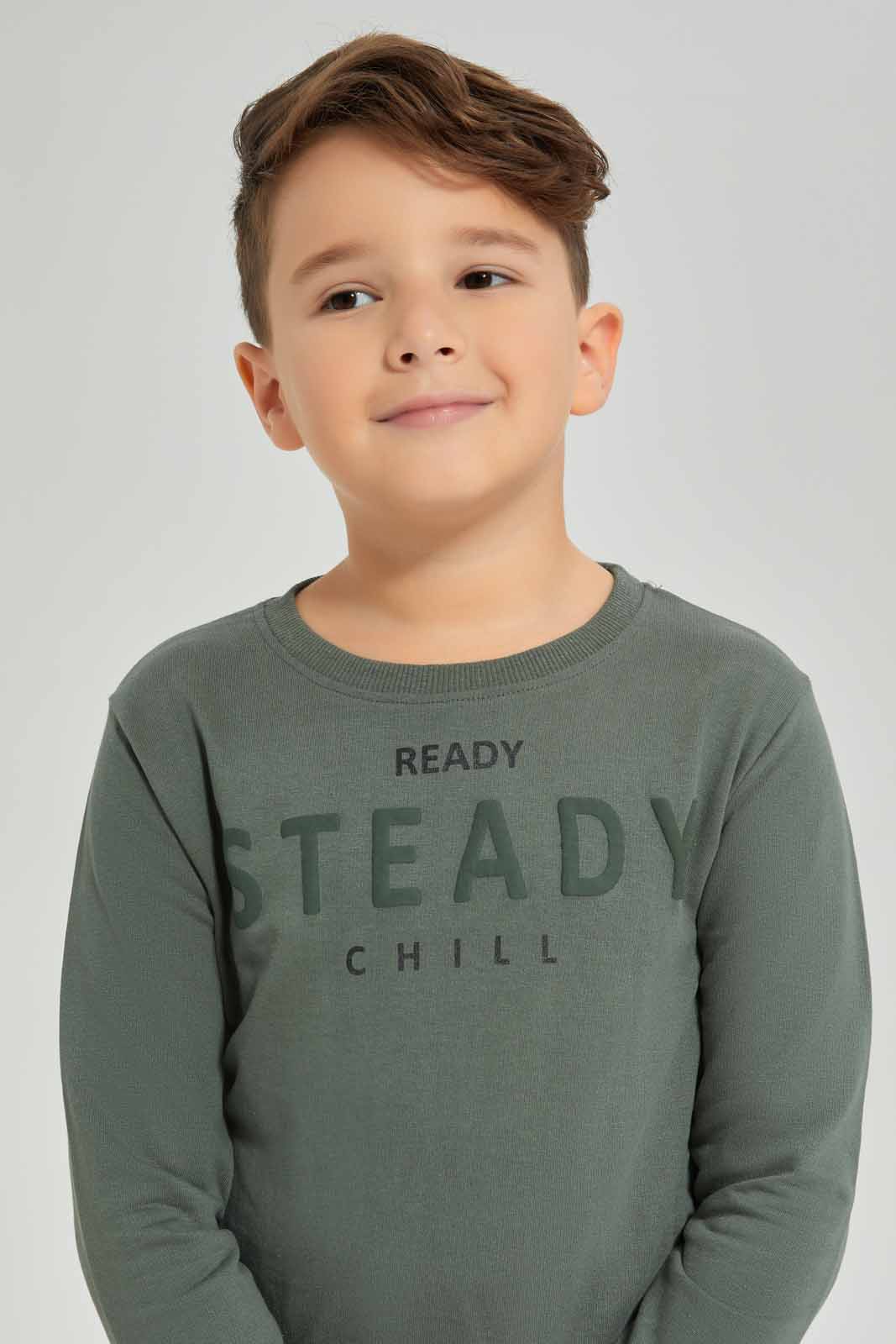 Redtag-Green-Chill-Print-Crew-Neck-Sweatshirt-BOY-Sweatshirts,-Category:Sweatshirts,-Colour:Green,-Deals:New-In,-Dept:Boys,-Filter:Boys-(2-to-8-Yrs),-New-In-BOY-APL,-Non-Sale,-Section:Boys-(0-to-14Yrs),-TBL,-W22B-Boys-2 to 8 Years
