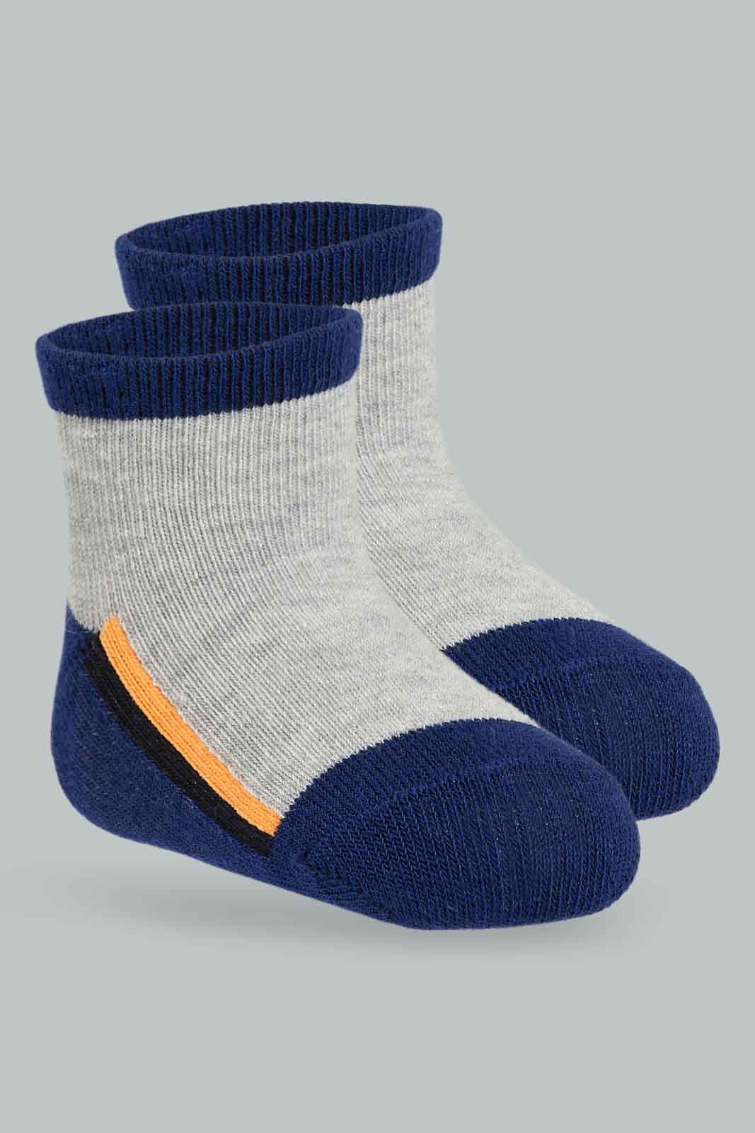 Redtag-White-Black-And-Grey-Stipe-Ankle-Length-Socks-365,-Category:Socks,-Colour:Assorted,-Deals:New-In,-Filter:Infant-Boys-(3-to-24-Mths),-INB-Socks,-New-In-INB-APL,-Non-Sale,-Section:Boys-(0-to-14Yrs)-Infant-Boys-3 to 24 Months