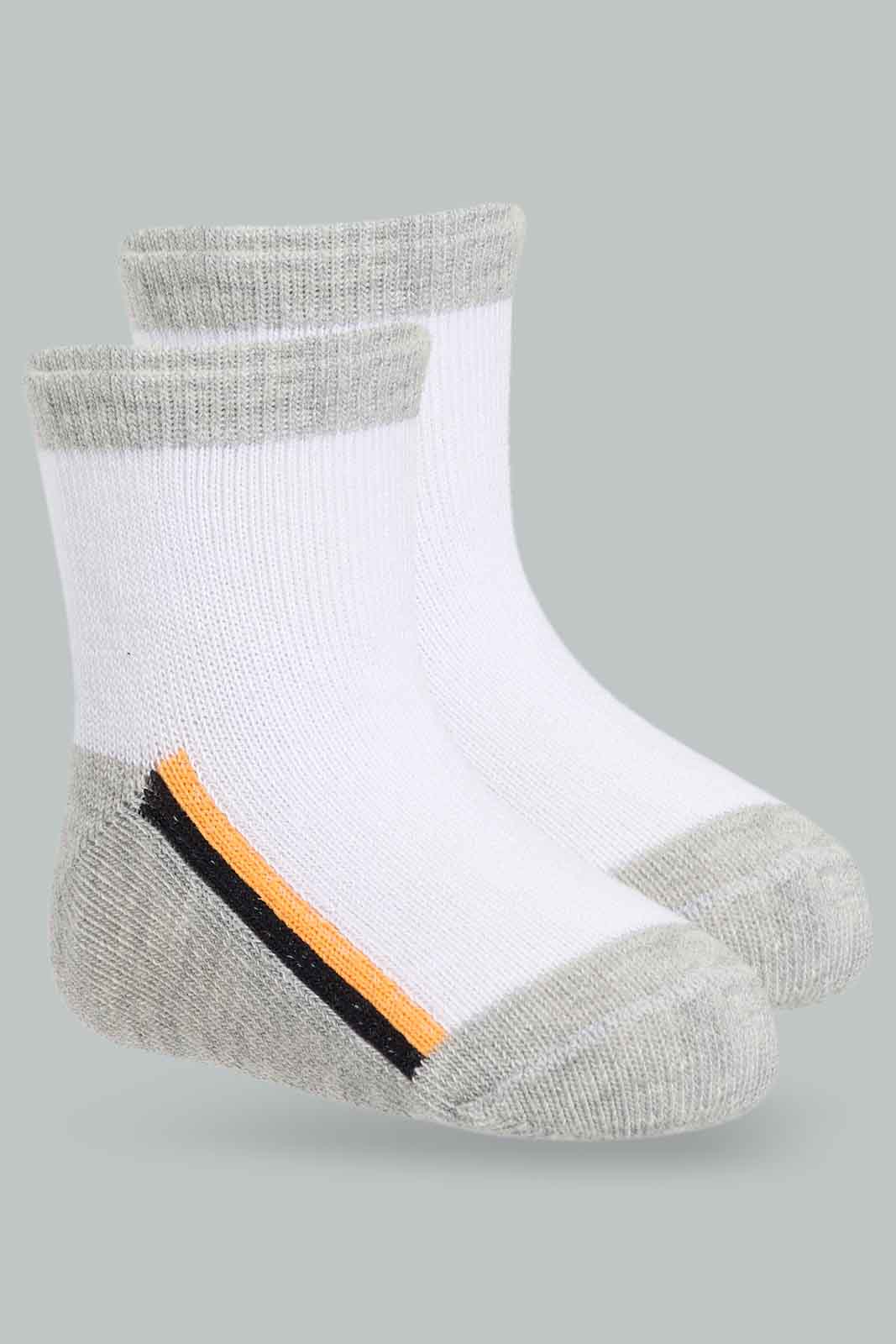 Redtag-White-Black-And-Grey-Stipe-Ankle-Length-Socks-365,-Category:Socks,-Colour:Assorted,-Deals:New-In,-Filter:Infant-Boys-(3-to-24-Mths),-INB-Socks,-New-In-INB-APL,-Non-Sale,-Section:Boys-(0-to-14Yrs)-Infant-Boys-3 to 24 Months